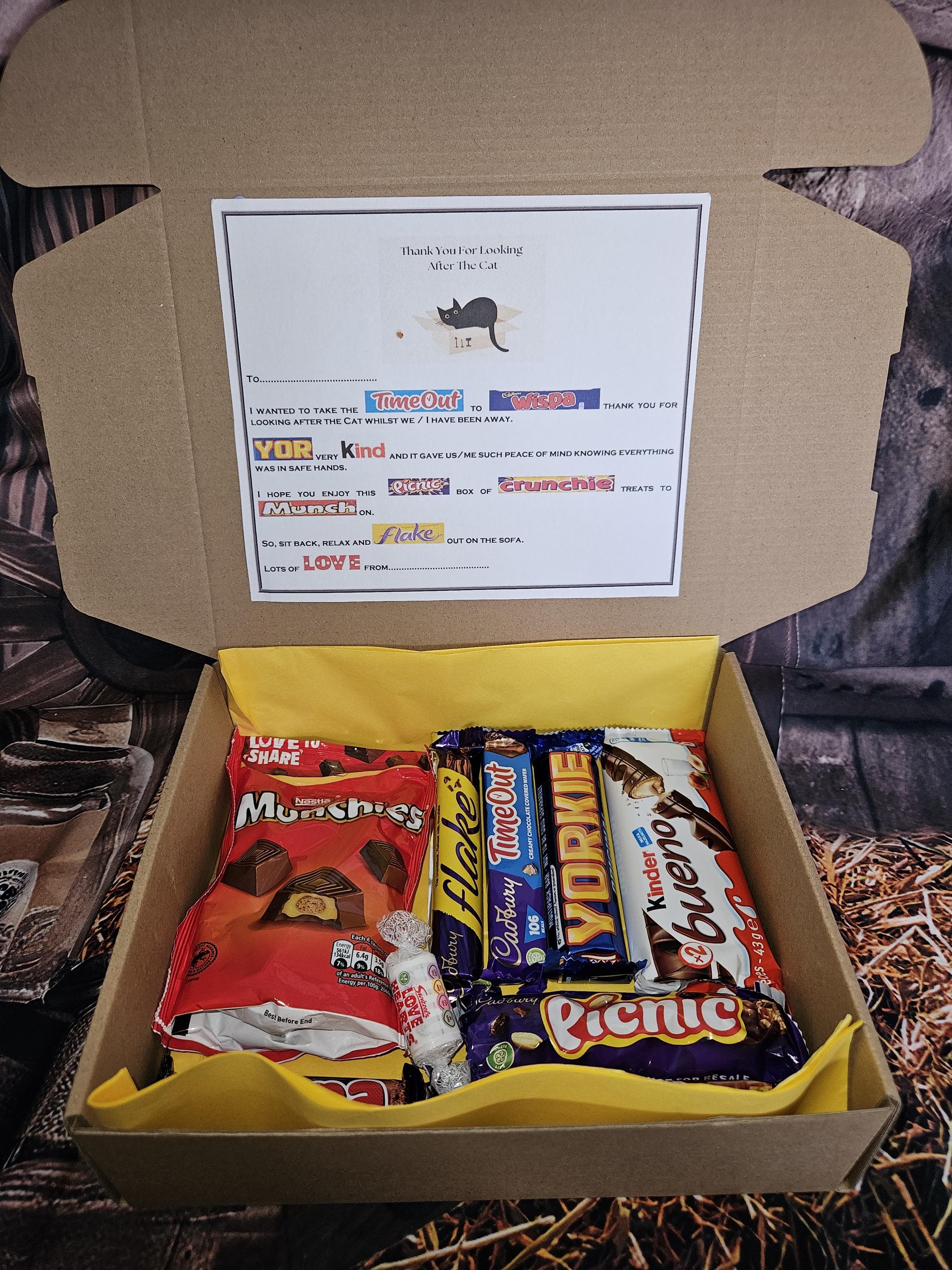 Cat Sitter Thank You Gift - Sweet Treats for Looking After the Cat - Pet Sitter Appreciation Box, Thank you sweet treat box , Pet gifts