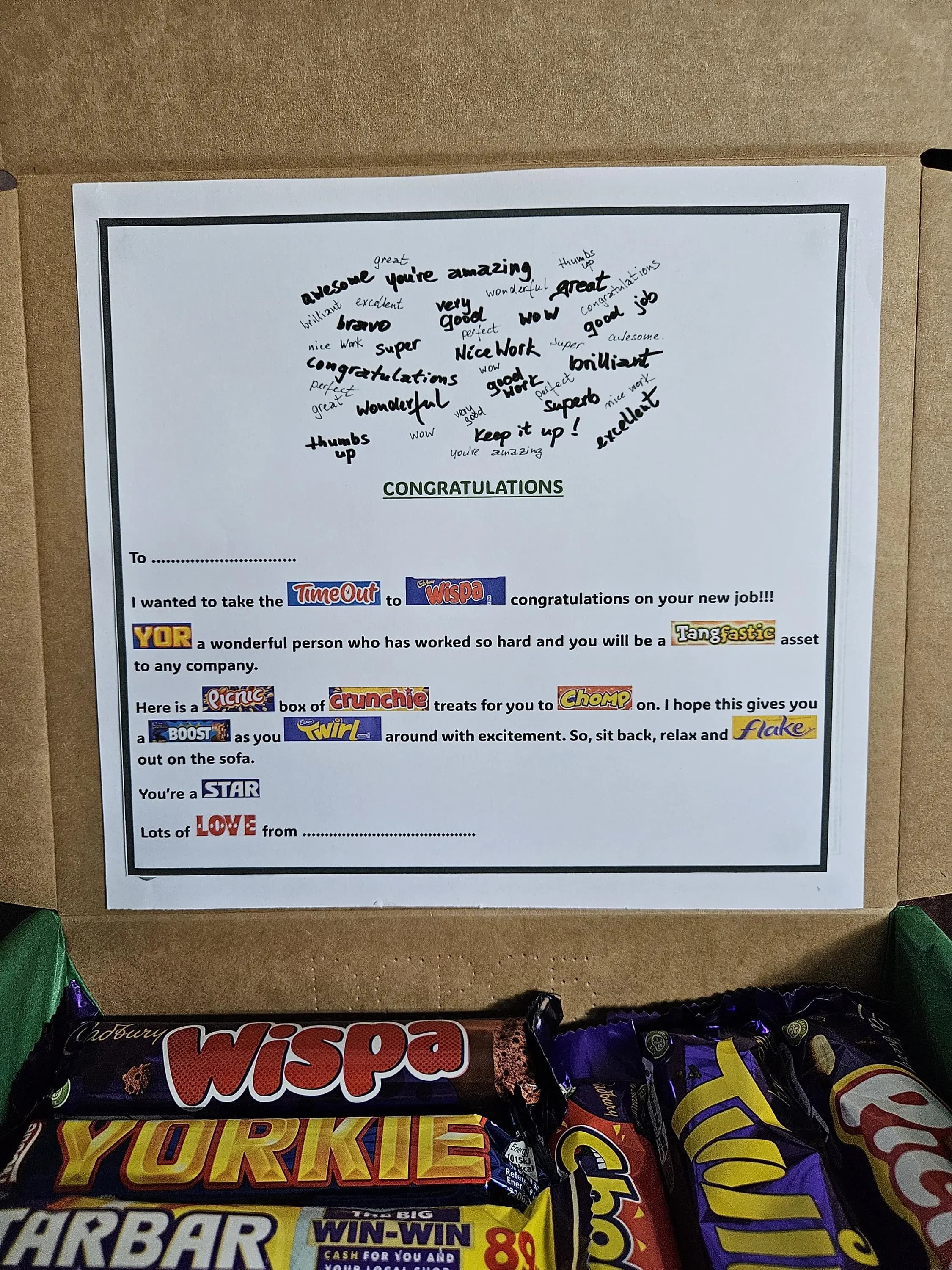New Job Gift Box | Sweet Treats Congratulations | Congrats on New Job Gift | Personalised Edible Gift | Career Celebration Box| Sweet treat - image 3