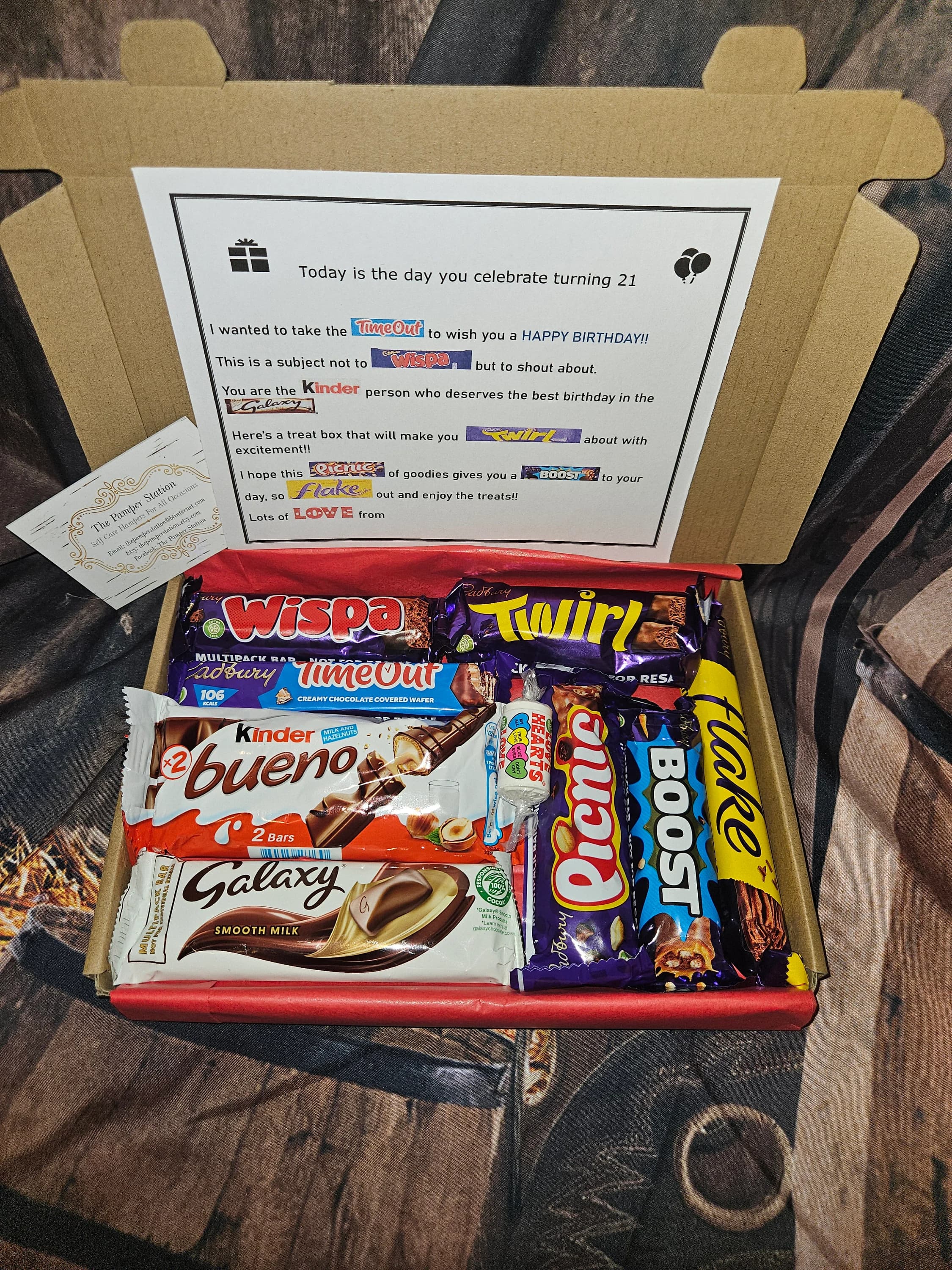 21st Birthday Gift Hamper | 21st Treat Box | Birthday Sweet Hamper | 21st Birthday Sweets | Teen birthday gift box | Sweet Treats | Poem