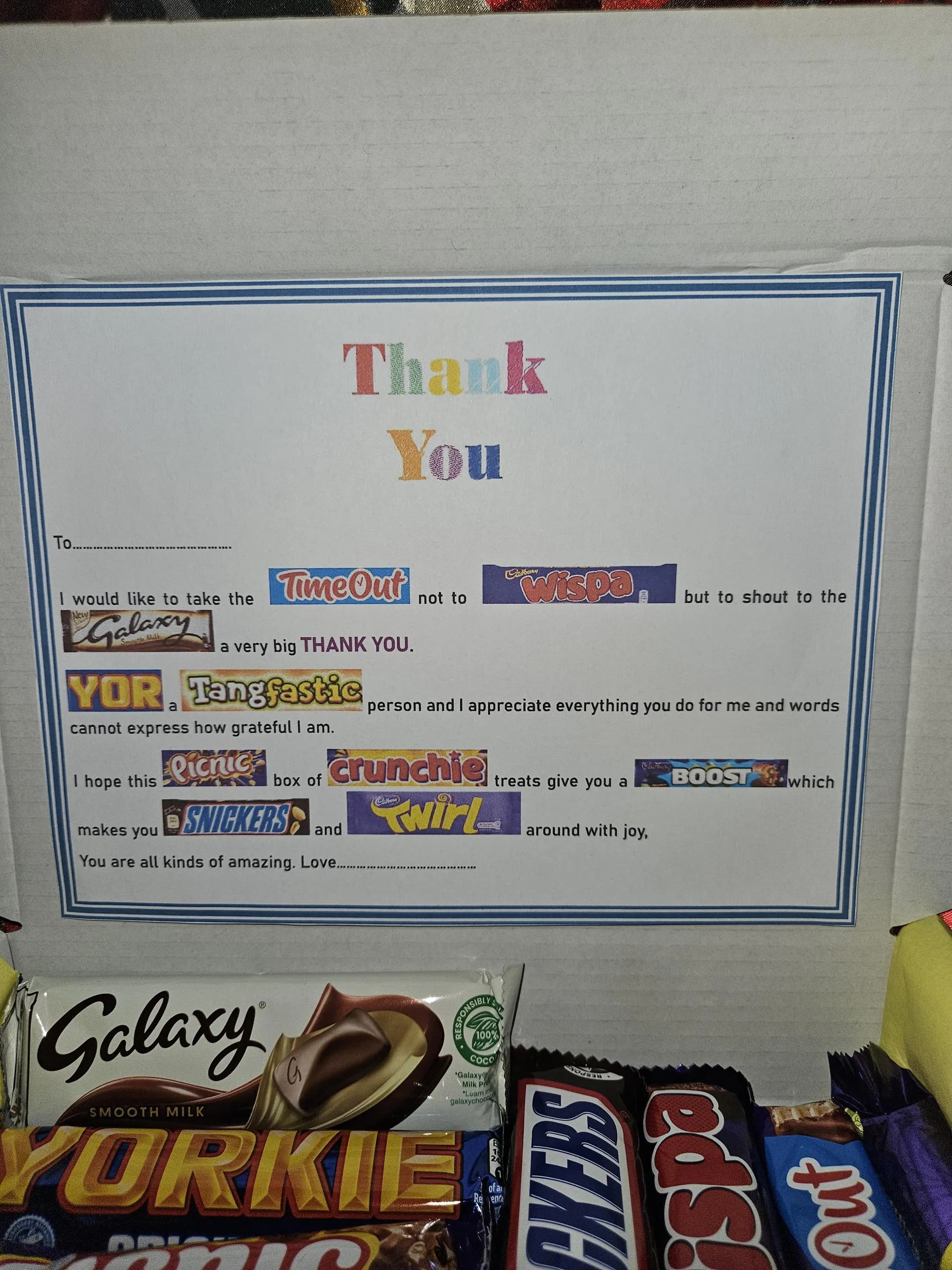 Thank you sweet treat box | Appreciation gift | Sweet treat box | Thank you gifts| Personalised thank you treats | Gratitude gifts |