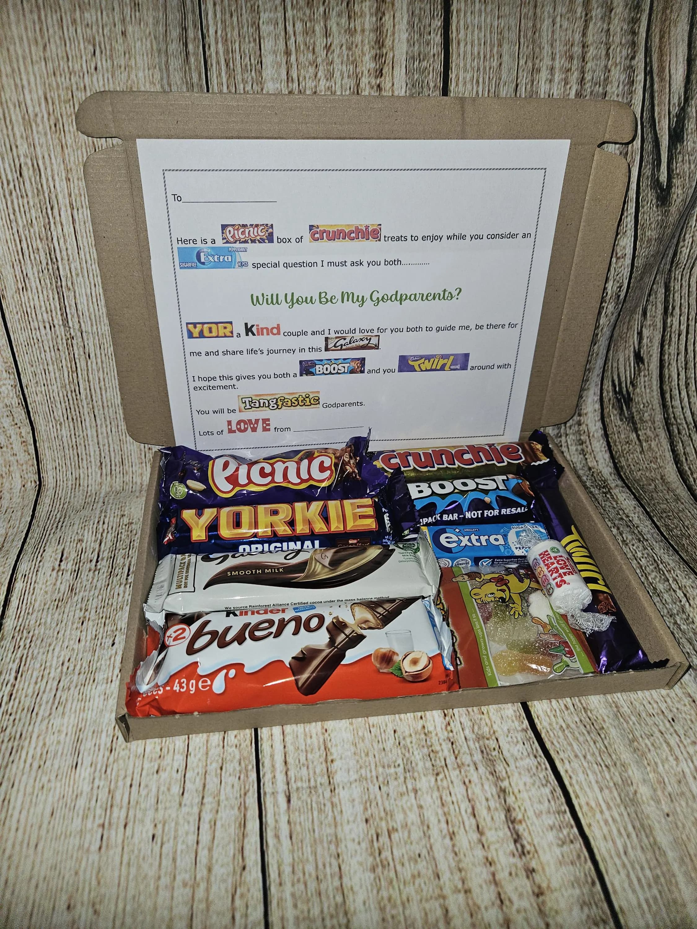 Will you be my godparents? | Sweet treat box | Personalised godparents gift | Custom godparent | Christening gifts for godparents - image 4
