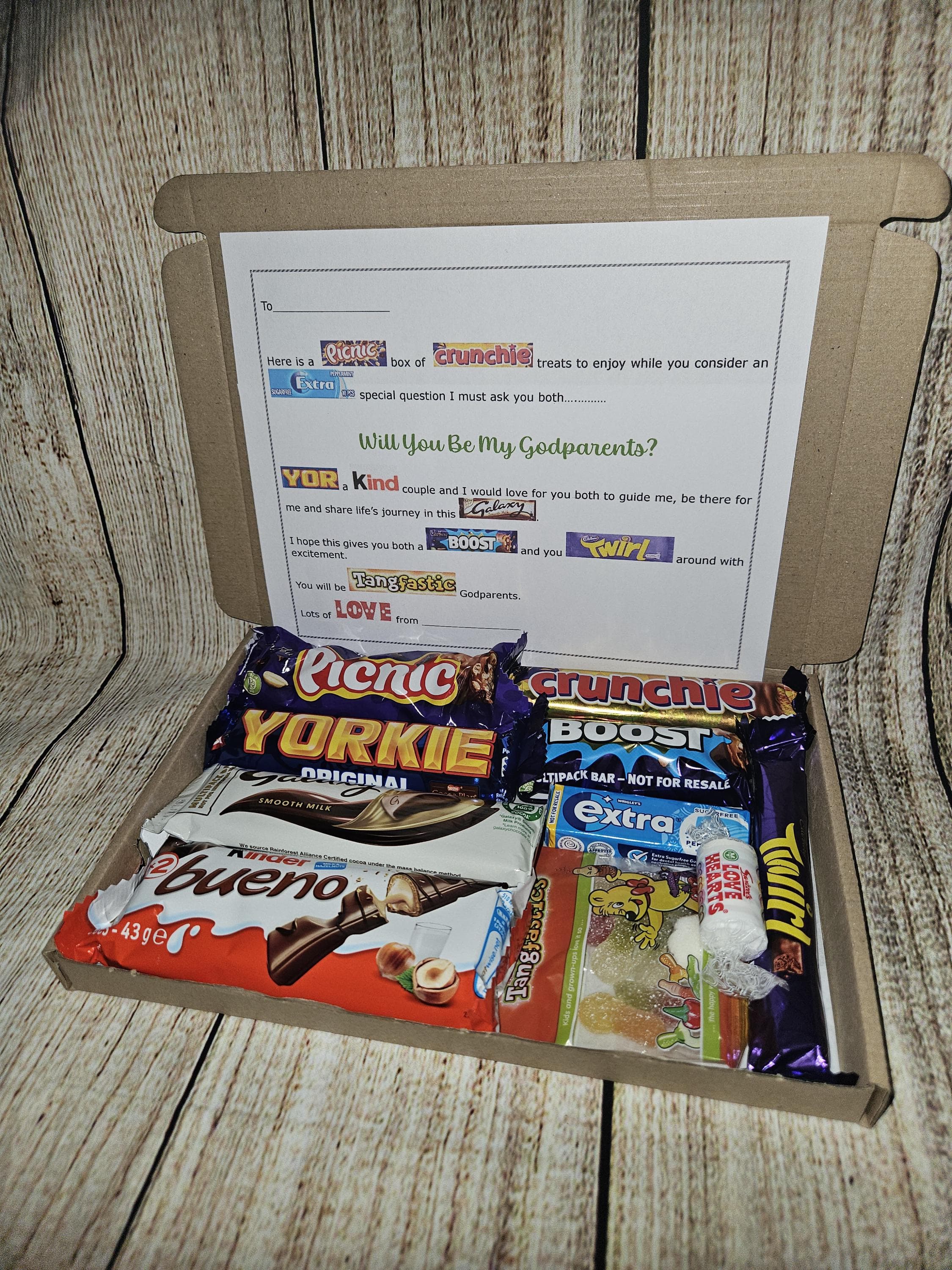 Will you be my godparents? | Sweet treat box | Personalised godparents gift | Custom godparent | Christening gifts for godparents - image 3