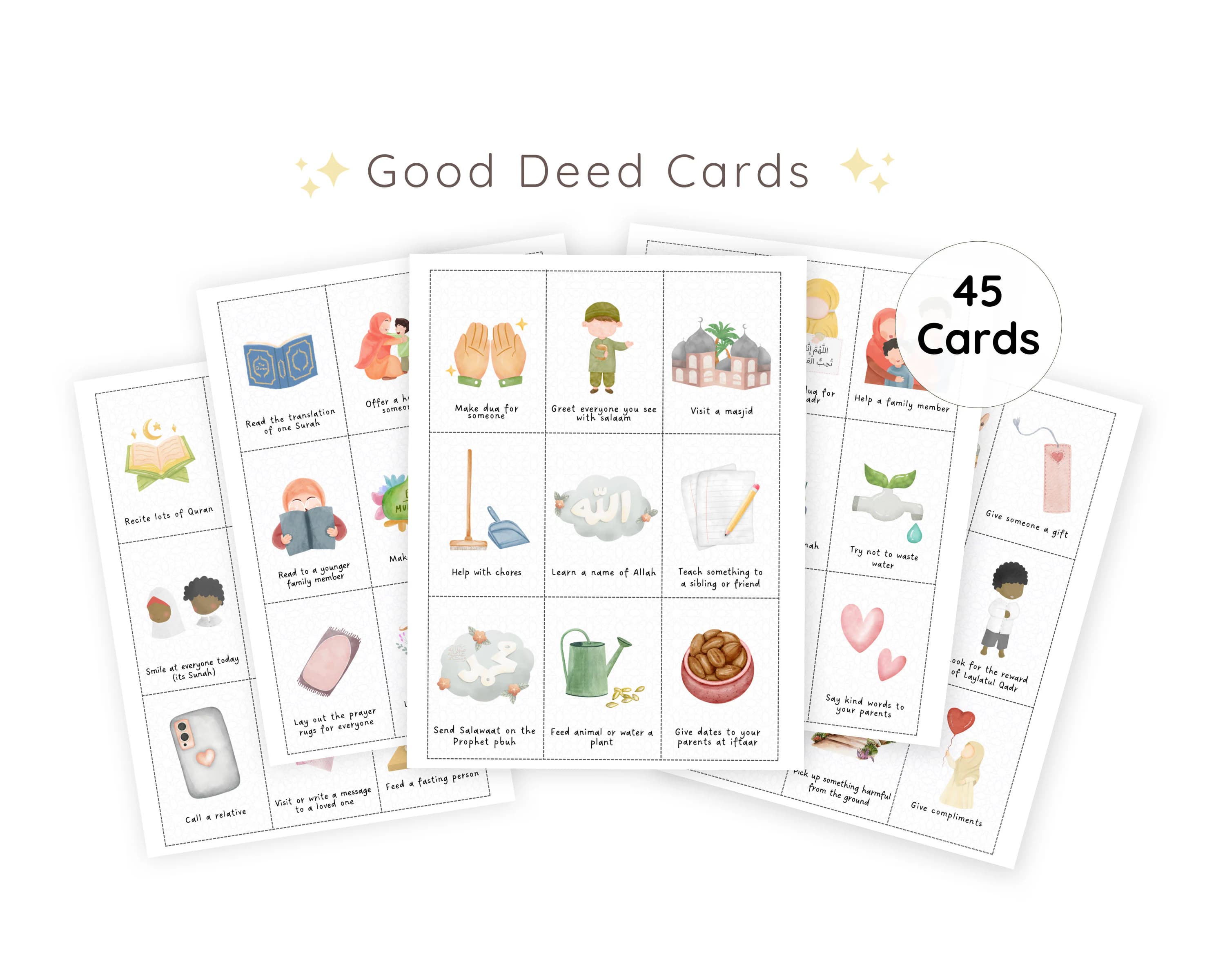 45 Islamic Good Deed Cards for Muslim Kids - image 2