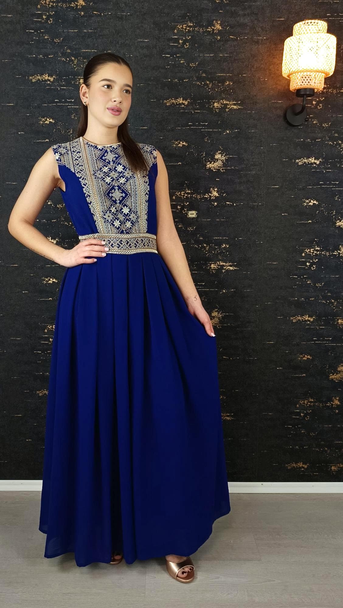 Overall Sindibad mit Abaya, royalblau, Hochzeit, Hosenanzug, Jumpsuit, Dubai Kaftan, Hennakleid, Kaftan Dress, Kaftan Frauen, Abendkleid - image 4