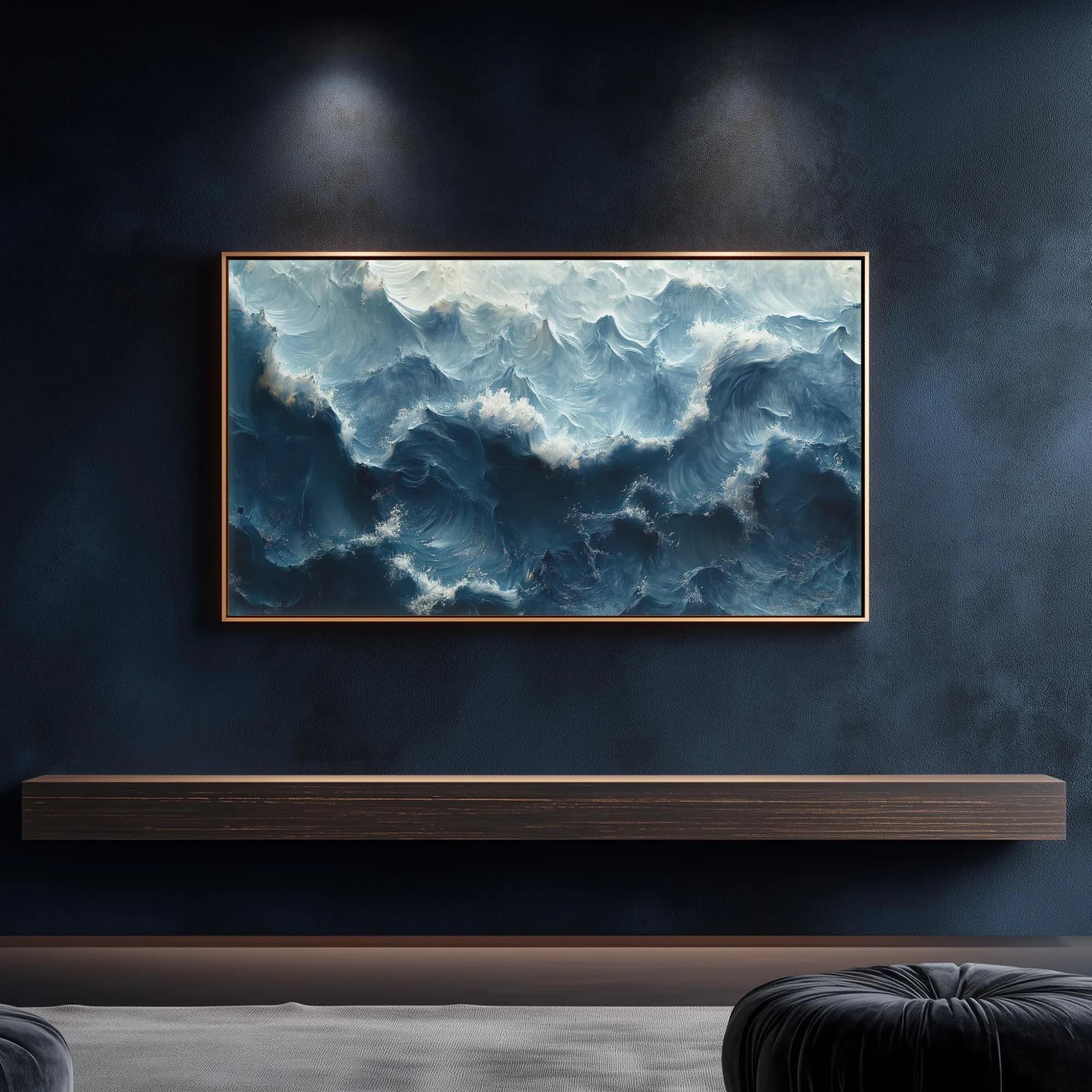 Samsung Frame TV Art Abstract Ocean Waves Coastal (Digital Download) - image 5