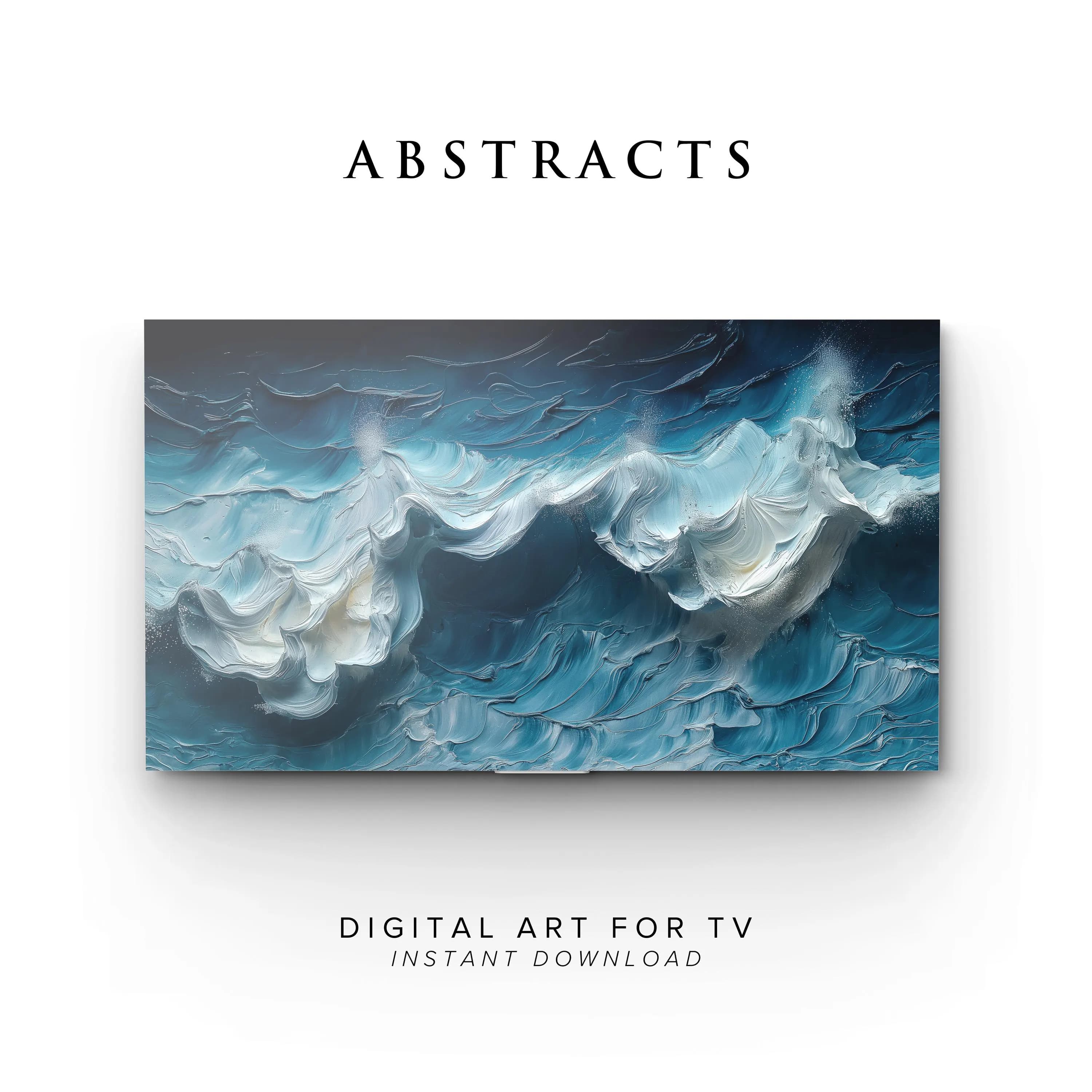 Abstract Ocean Waves Art for Samsung Frame TV (Digital Download)