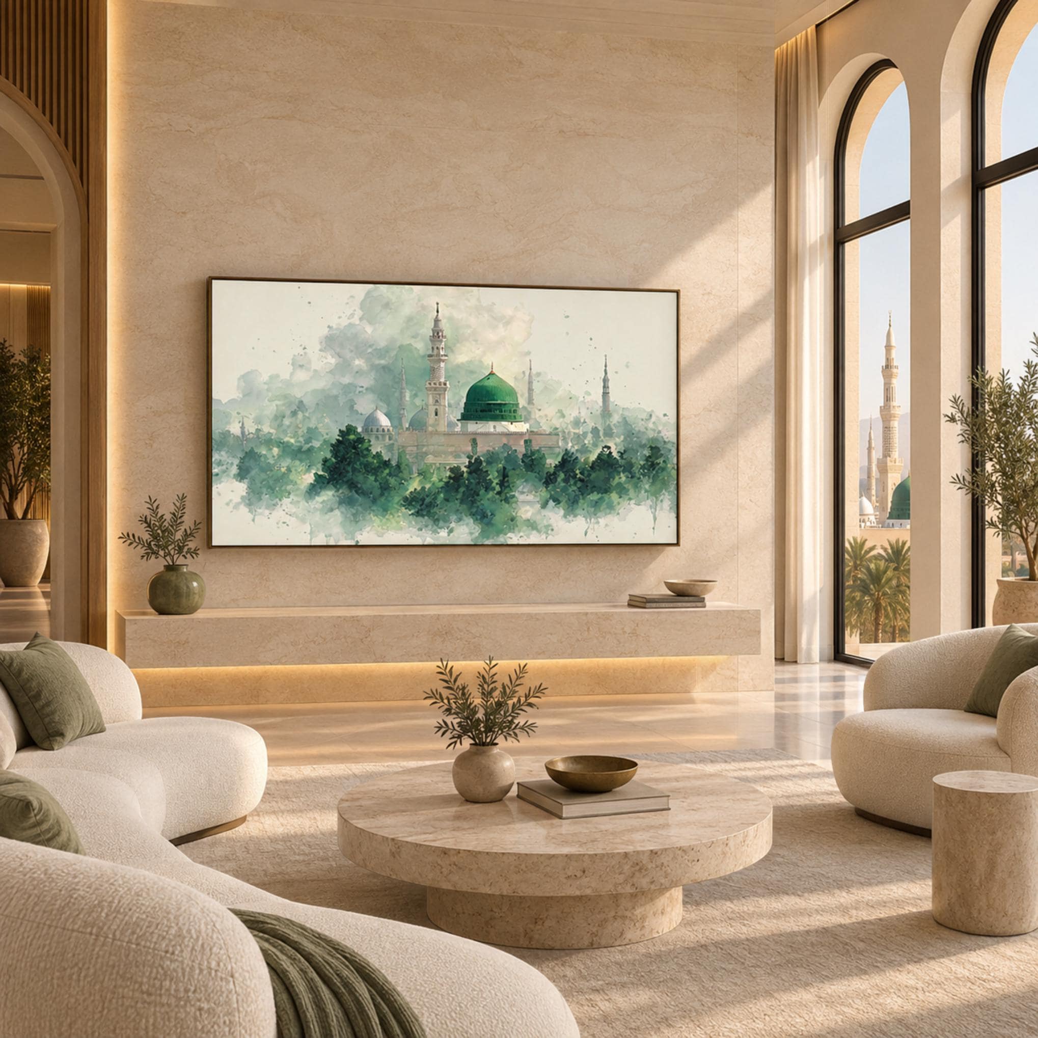 Samsung Frame TV Art Masjid An Nabawi Green Dome | Madinah Islamic Wall Art | Digital Download - image 3