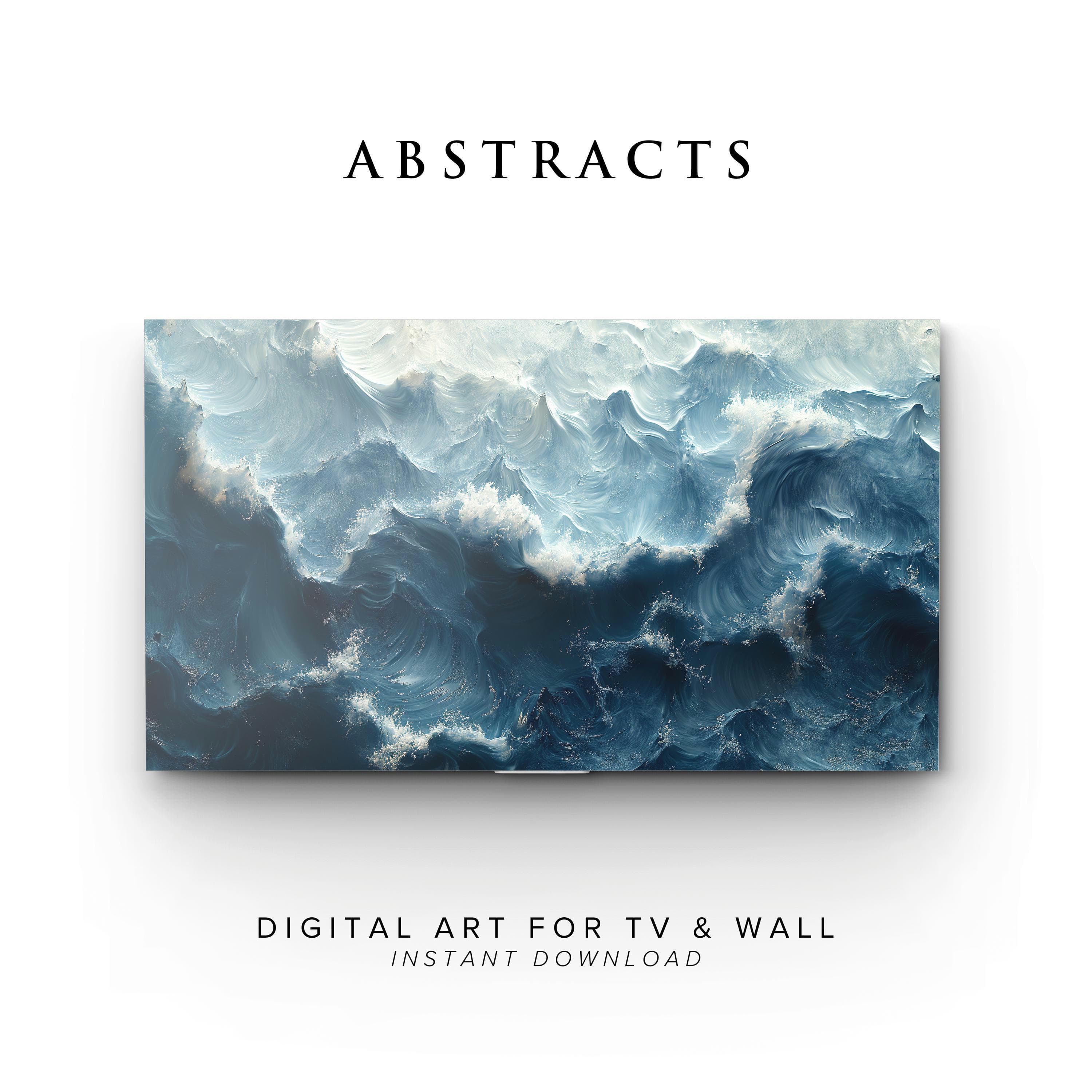Samsung Frame TV Art Abstract Ocean Waves Coastal (Digital Download)