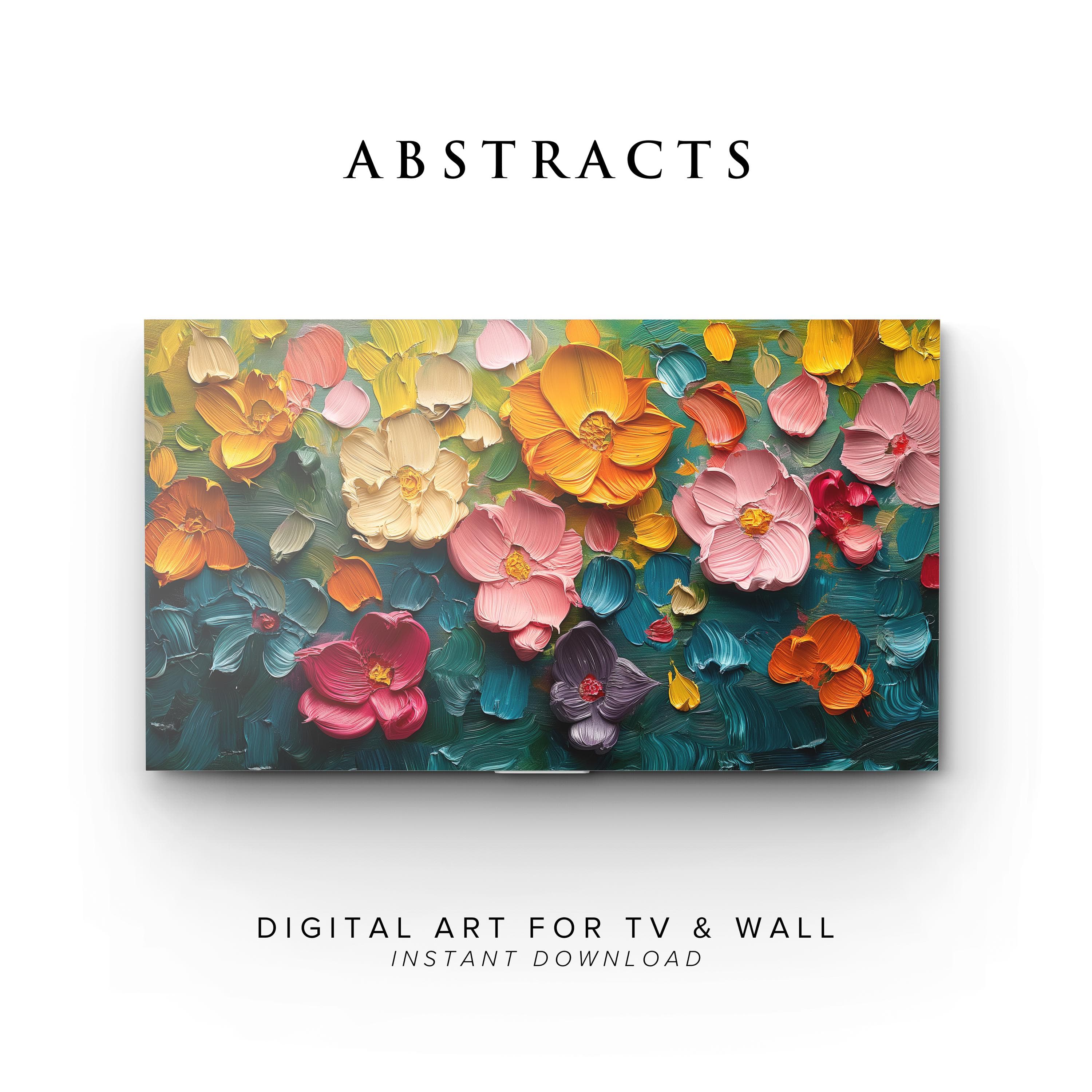 Floral Abstract Art for Samsung Frame TV: Vibrant Texture (Digital Download)