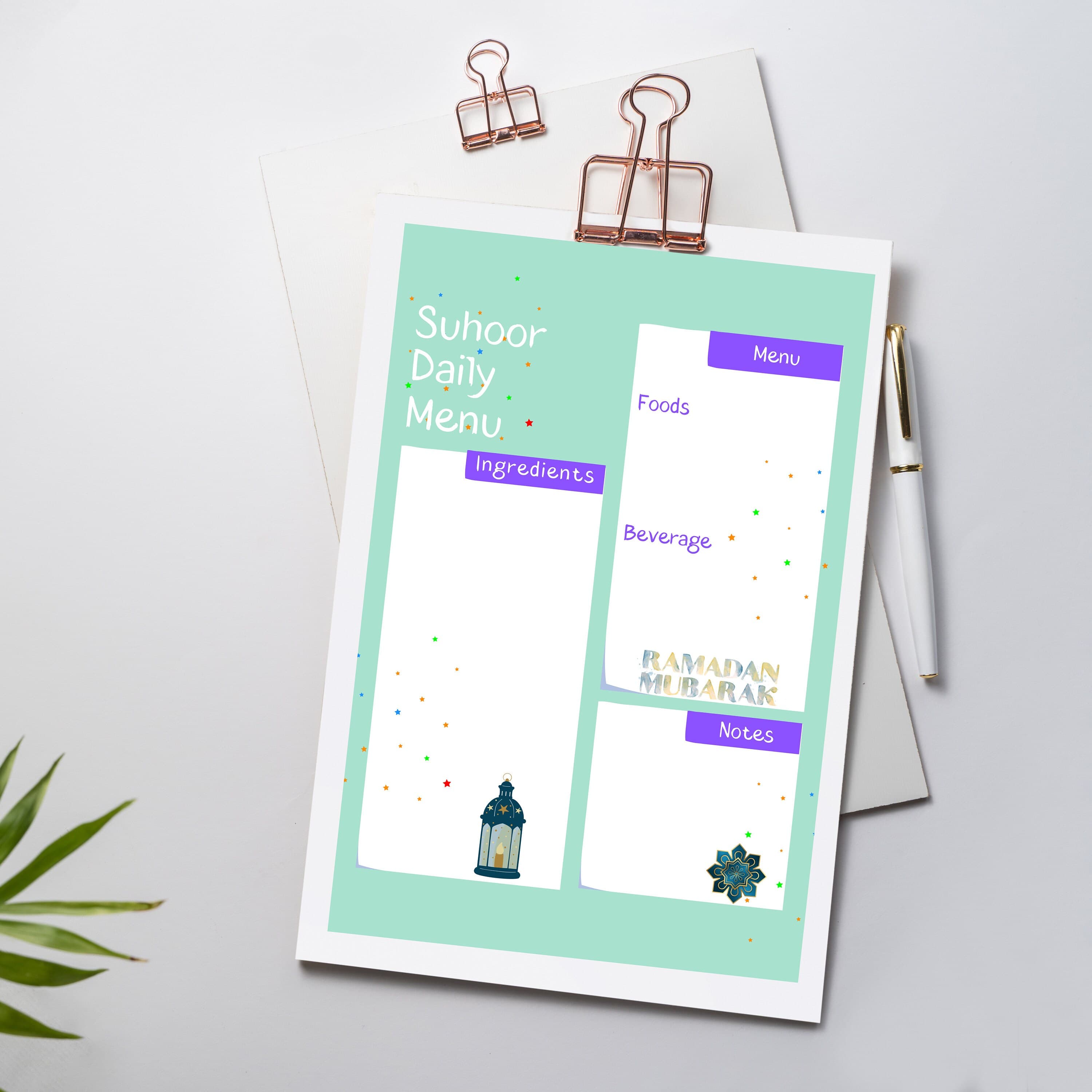 Ramadan Suhoor Menu Planner for Kids: Islamic Printable (Digital Download) - image 5