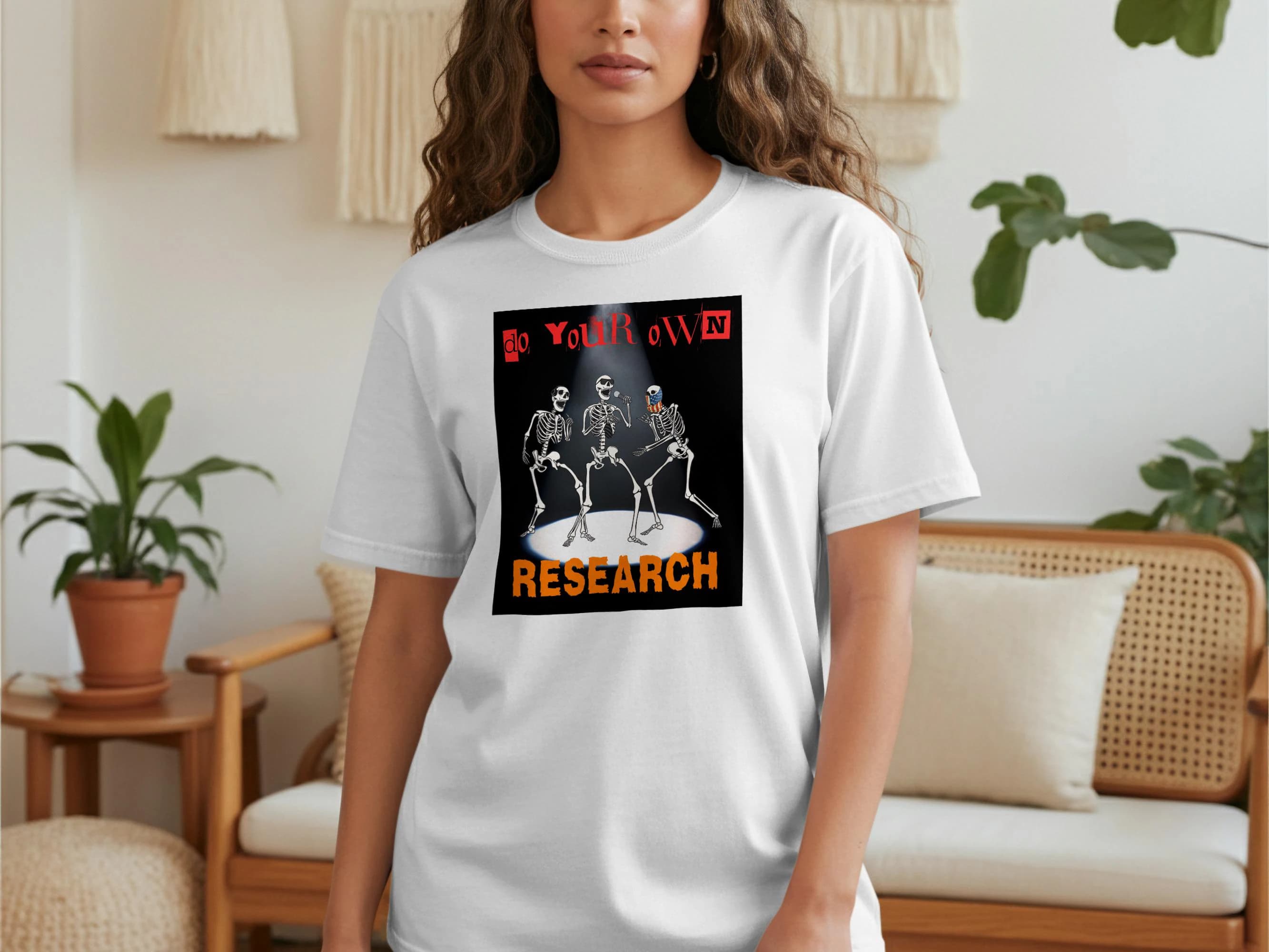 Wise Dancing Skeletons Hear Speak See No Evil subtle "Do Your Own Research" Anti Maga Halloween Shirt Dancing Skulls antifa anti ice Tee - image 5
