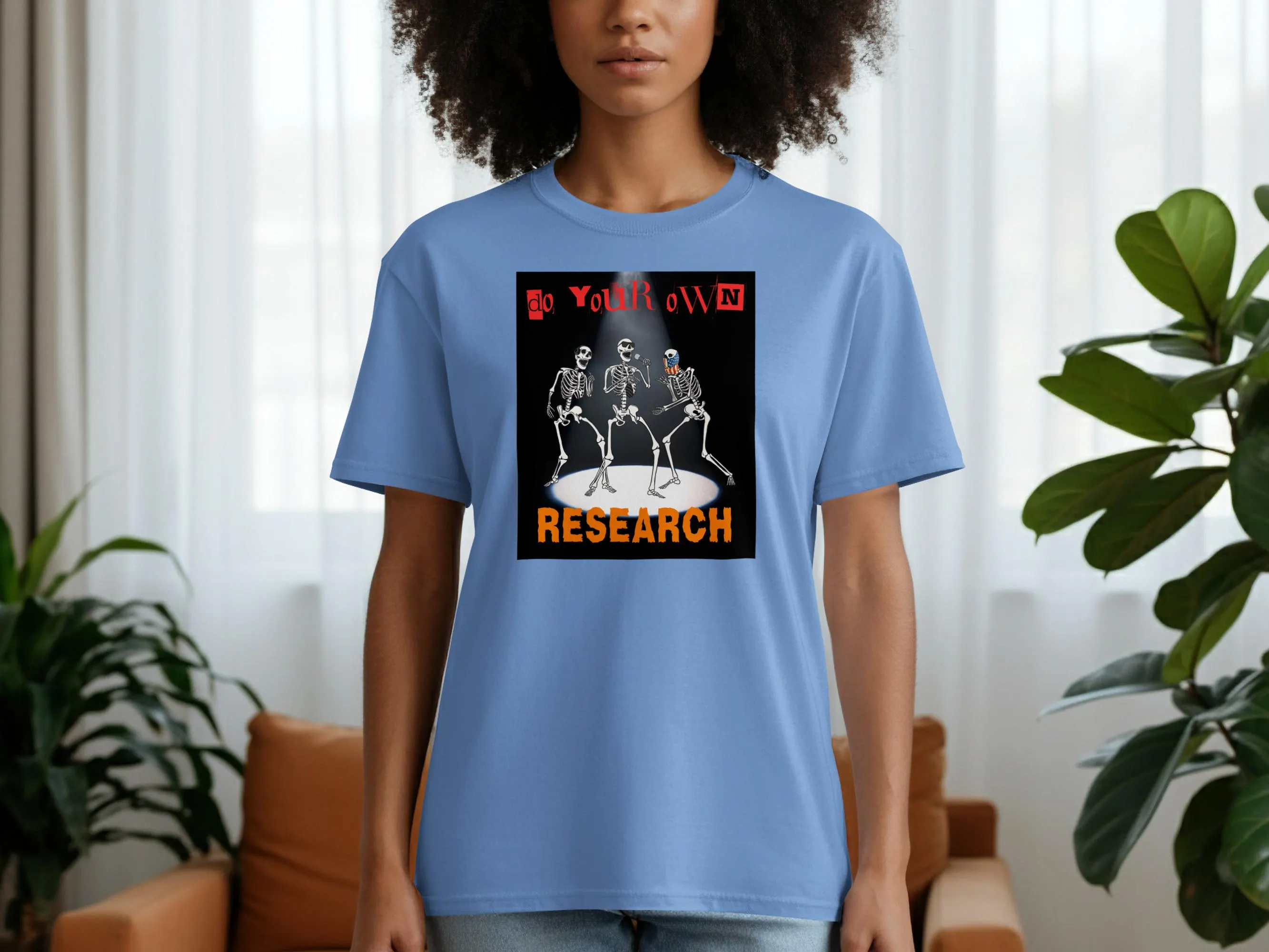 Wise Dancing Skeletons Hear Speak See No Evil subtle "Do Your Own Research" Anti Maga Halloween Shirt Dancing Skulls antifa anti ice Tee - image 4