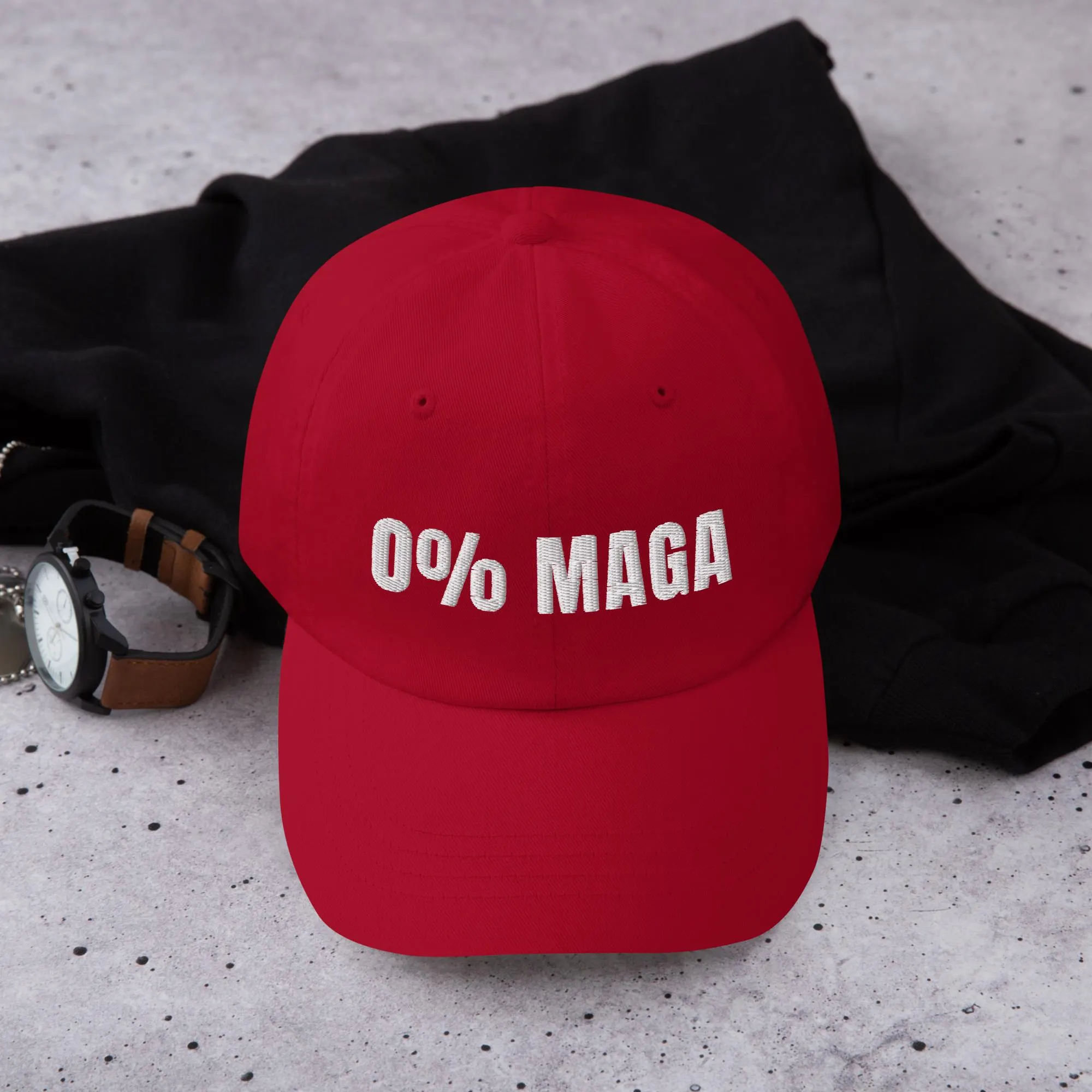 0% MAGA Dad Hat Funny Anti Trump Cap Funny Fuck the gop Lid anti-republican Headwear Felon Rapist In-Chief apparel, Democracy Fuck MAGA DOGE