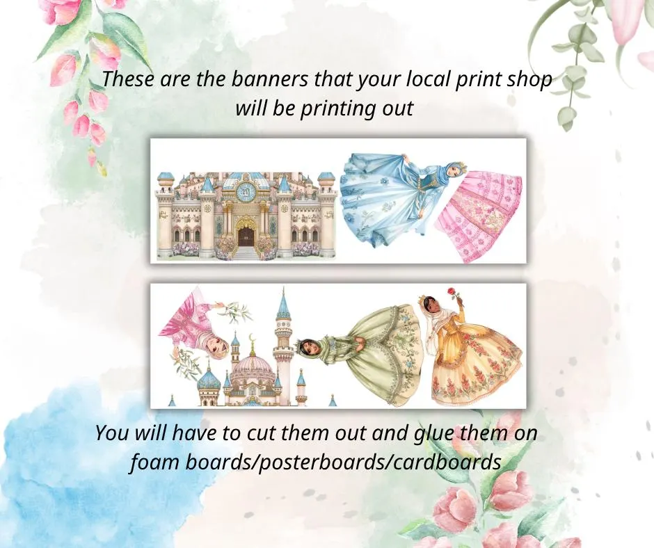Muslim Princess and Castle Banner muslim princess masjid castle princess Eid banner princess ramadan banner - image 2