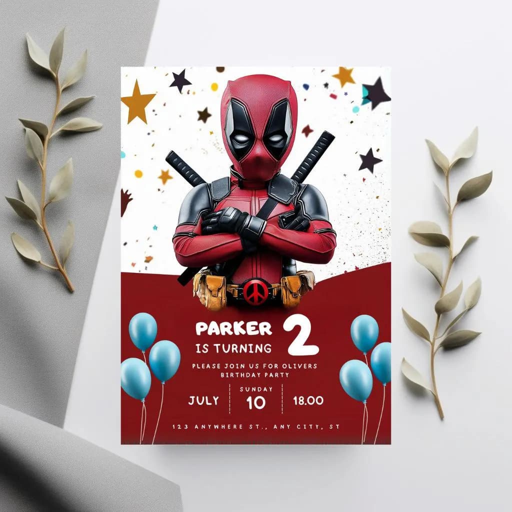 Editable Superheroes Birthday Invitation: Kids Party (Digital) - image 2