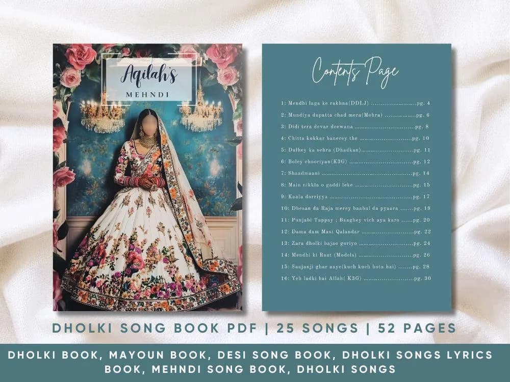 Mehndi Dholki Song Book: Indian Pakistani Wedding Songs (PDF Download)
