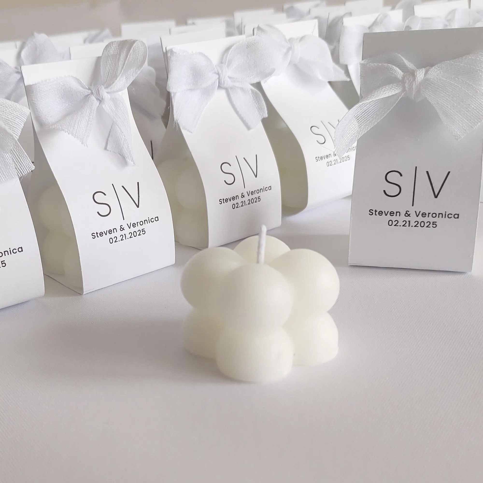 Wedding Favor Bubble Candle, Bridal Shower, Bridesmaid, Bachelorette Engagement Party Gift Box for guest