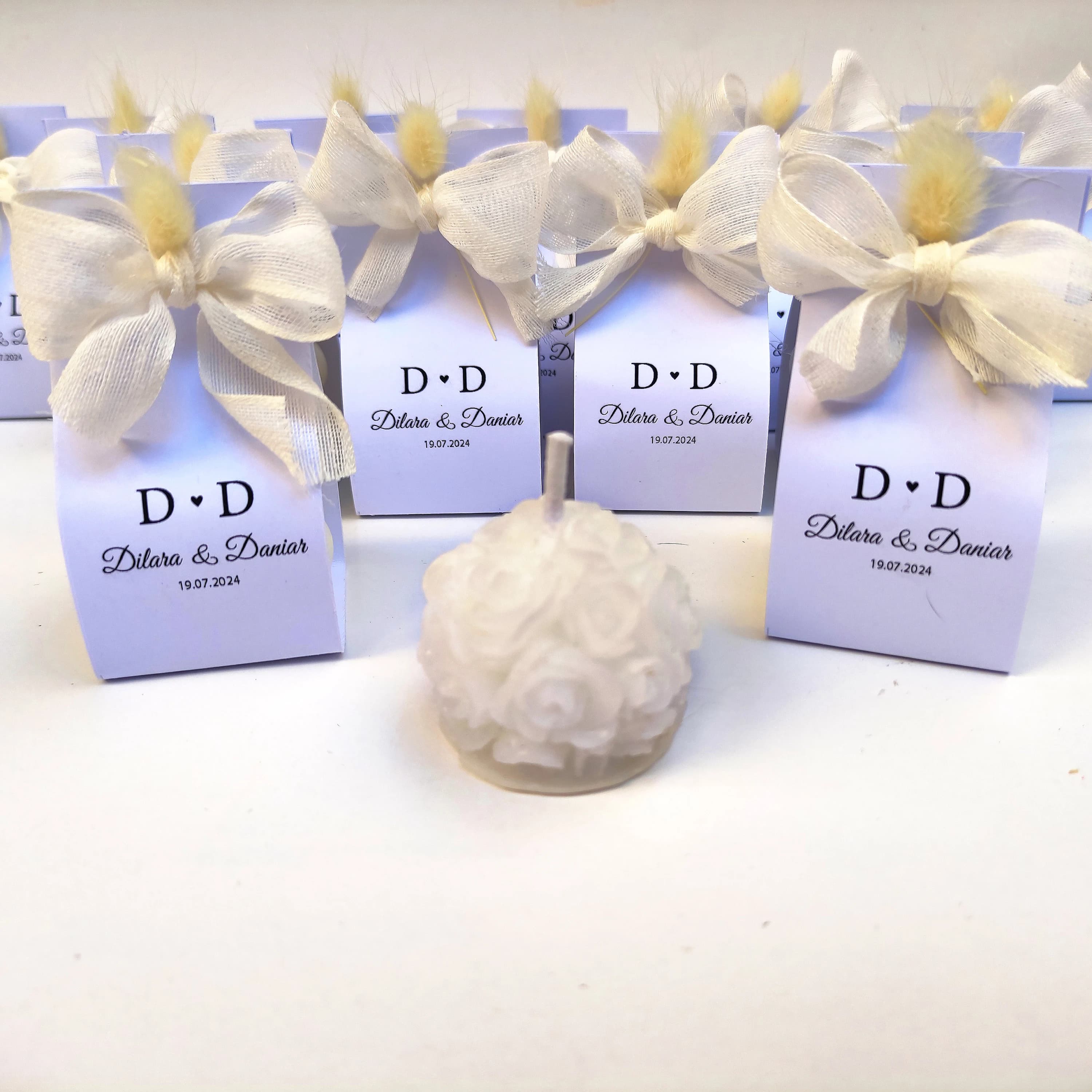 Personalized Wedding Candle Favors: Bridal Shower Bubble Candles