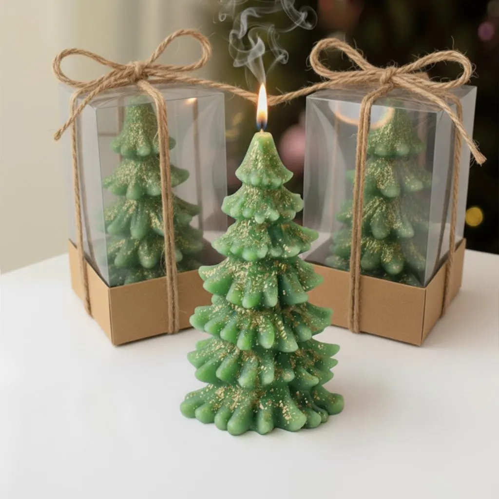 Bulk Christmas Candle, Pine Tree Holiday Party Favor, Noel Party Gift