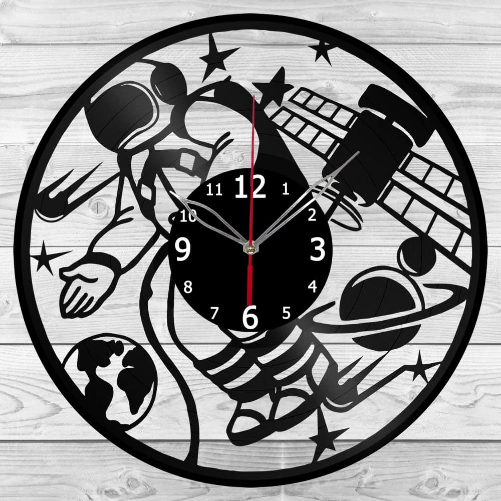 Space Clock with LED Light Vinyl Clock Art Home Decor Wall Clock Custom Order Vinyl Record Wall Clock Personalized Design Gift for him & his - image 2