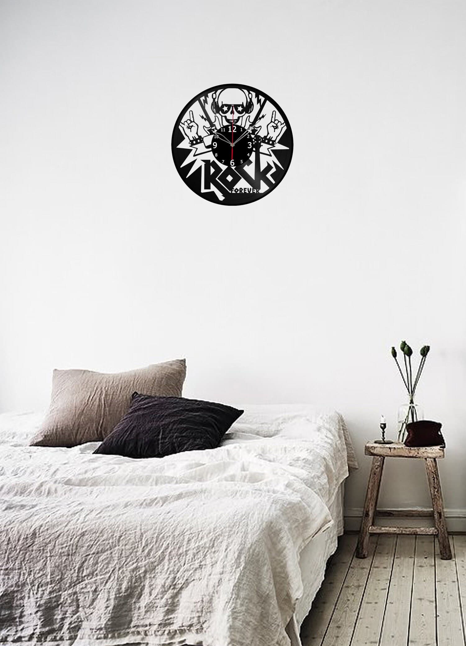 Rock Music Clock with LED Light Vinyl Clock Art Decor Wall Clock Custom Order Vinyl Record Wall Clock Personalized Design Gift for him & his - image 4