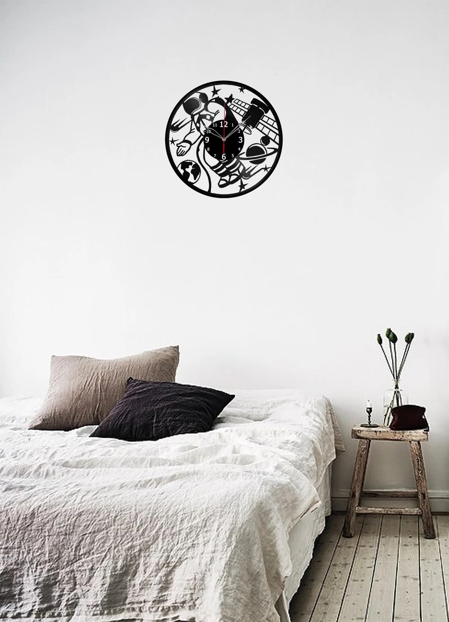 Space Clock with LED Light Vinyl Clock Art Home Decor Wall Clock Custom Order Vinyl Record Wall Clock Personalized Design Gift for him & his - image 3