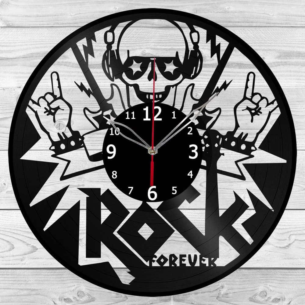 Rock Music Clock with LED Light Vinyl Clock Art Decor Wall Clock Custom Order Vinyl Record Wall Clock Personalized Design Gift for him & his - image 3