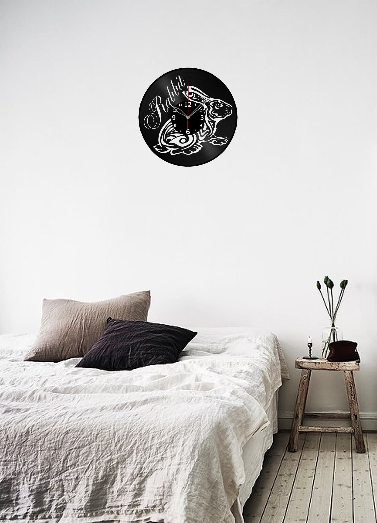 Rabbit Clock with LED Light Vinyl Clock Home Decor Wall Clock Custom Order Vinyl Record Wall Clock Personalized Design Gift for him & his - image 4