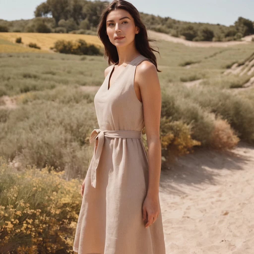 Linen V-Neck Mini Dress Sewing Pattern (PDF Pattern) - image 3