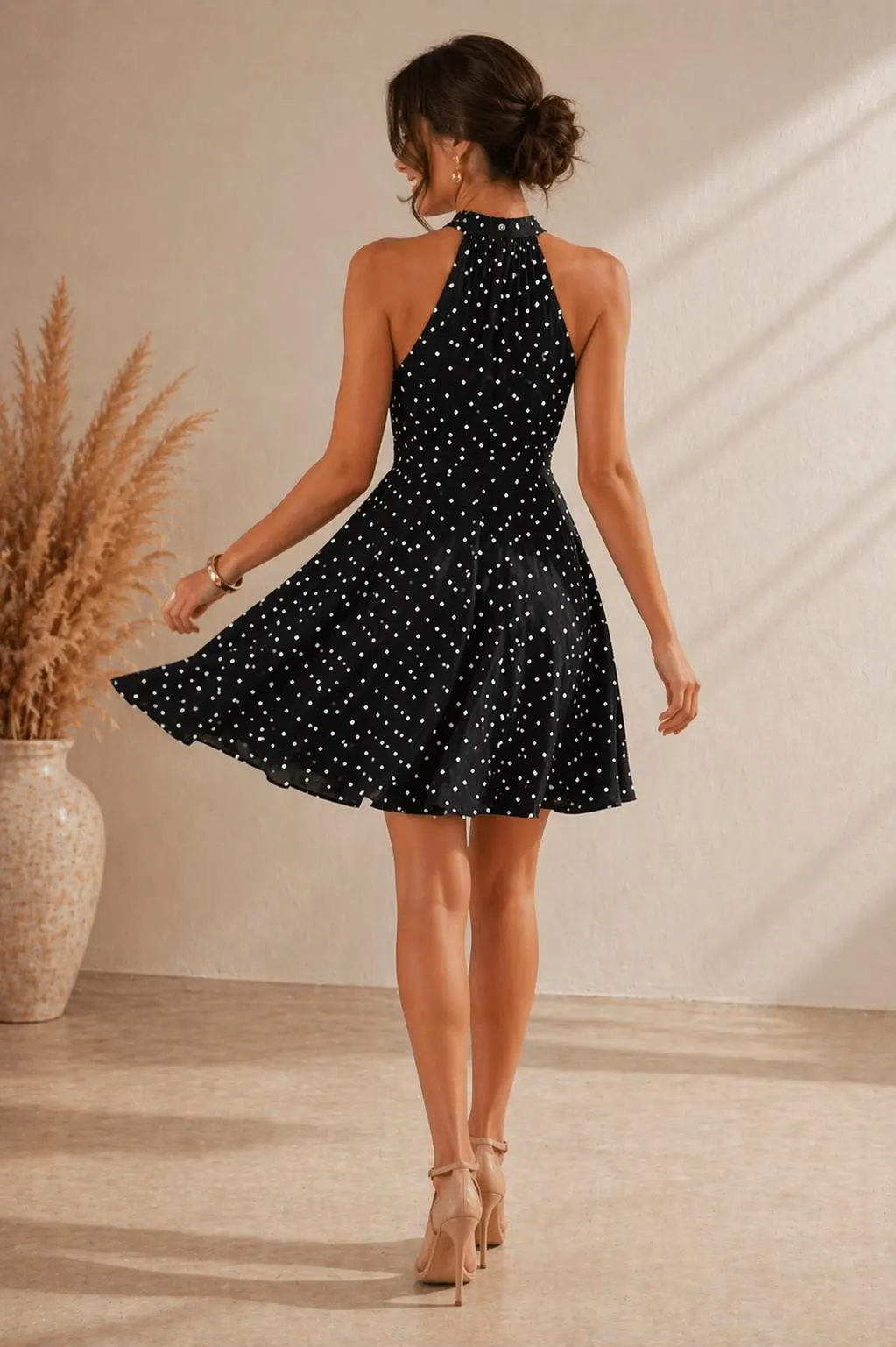 Halter Neck Dress Pattern PDF, Mini Summer Dress Sewing Pattern, Gathered Neck Dress, A-Line Skirt,Polka Dot Women's Dress Pattern - image 5