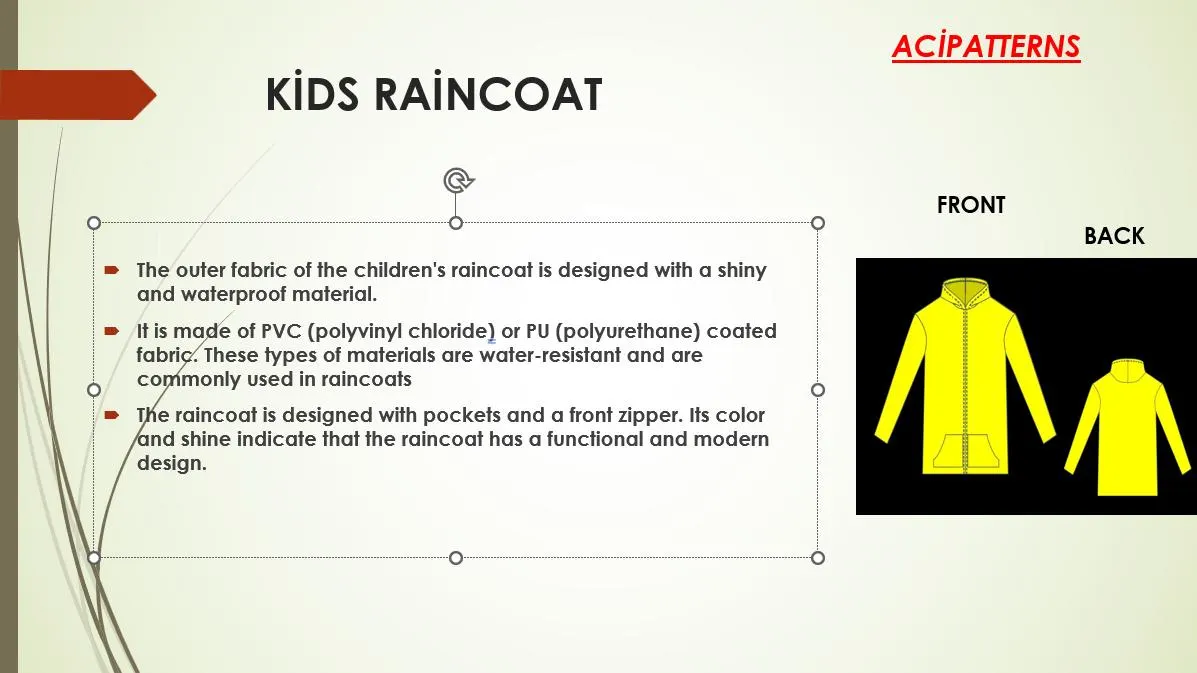 Kid's Raincoat Sewing Pattern,Kid's Jacket Pattern, Raincoat Pattern, Hoodie Sewing Pattern for Kids, - Size 2-16 Years, A4-A0 US LETTER dxf - image 4