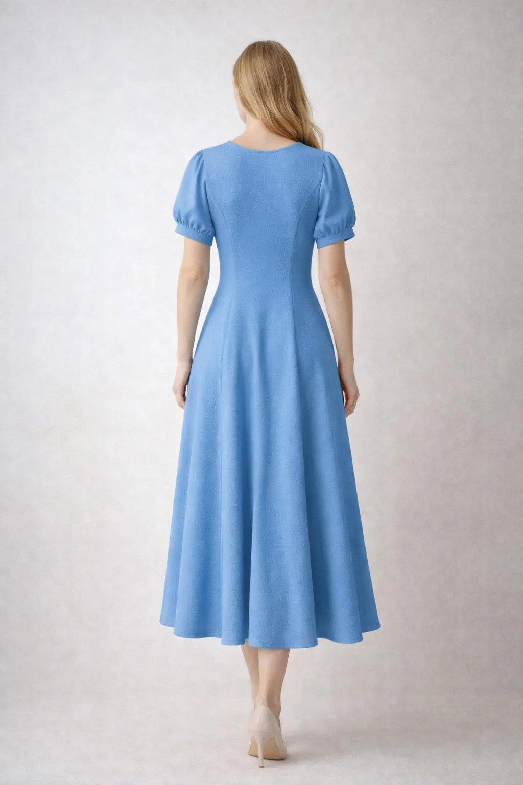 Button Down Dress Sewing Pattern,Cottagecore Dress,Evening Gown Dress,Puff Sleeve Dress,Flared Dress, PDF 2 to 30 A4 /A0/ US Letter - image 4