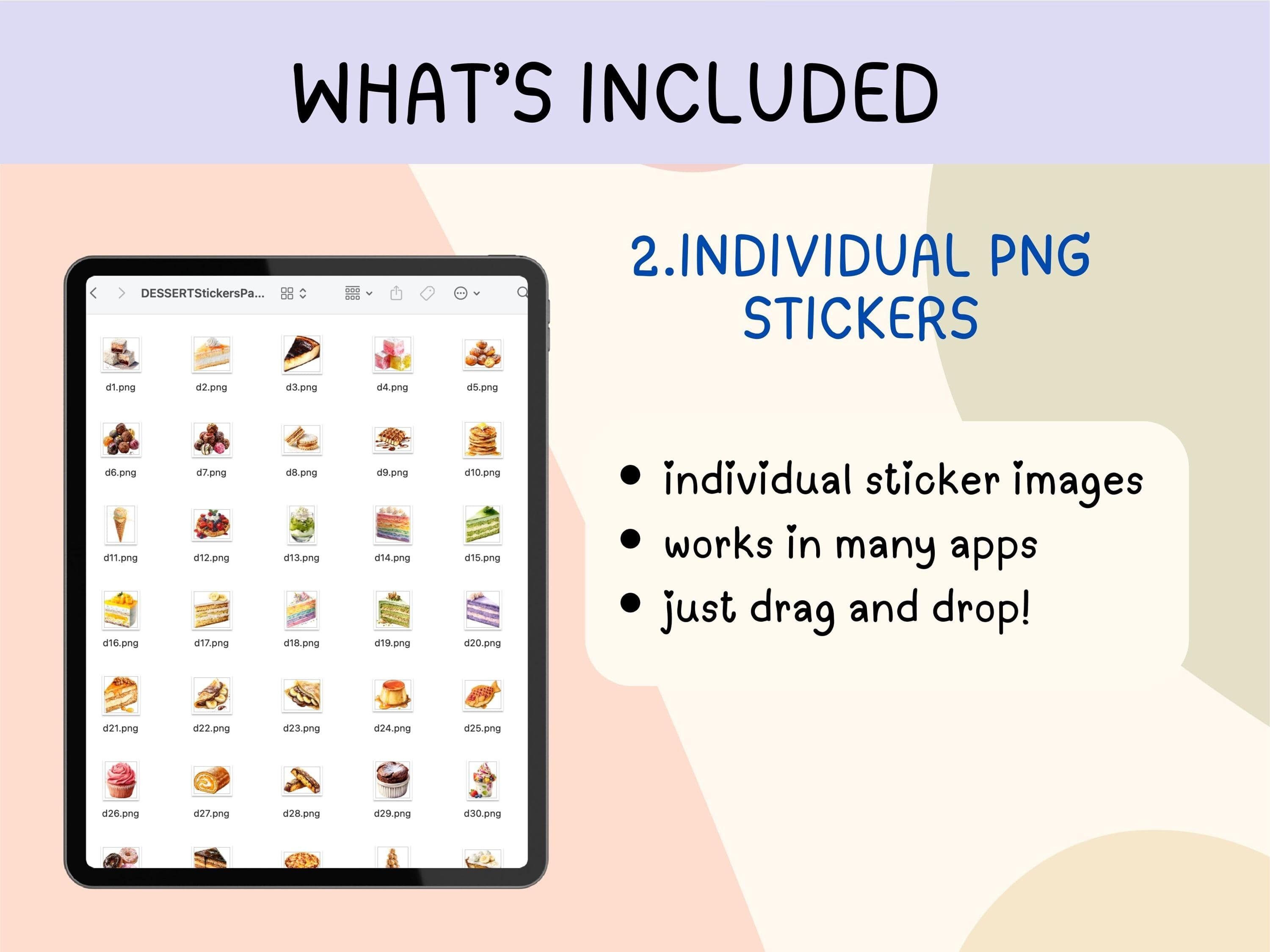 Sweet Dessert Digital Stickers | Food Planner Stickers for GoodNotes, OneNote & Notability | Cake Donut Ice Cream PNGs iPad - image 4