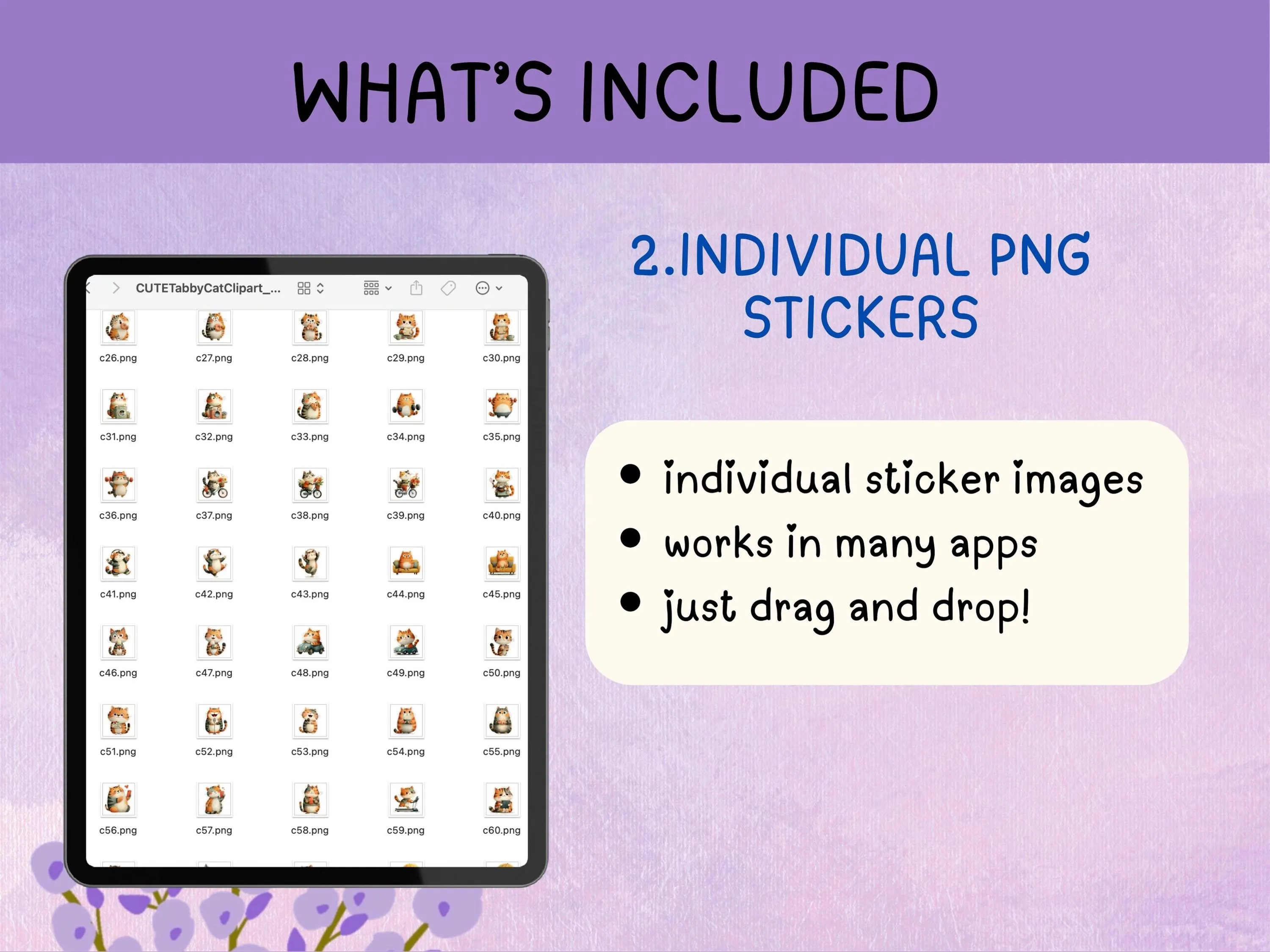 Cat Digital Stickers for GoodNotes, OneNote, Notability | Cute Kawaii Cat PNG Sticker Pack | Digital Planner Stickers 300 DPI - image 4