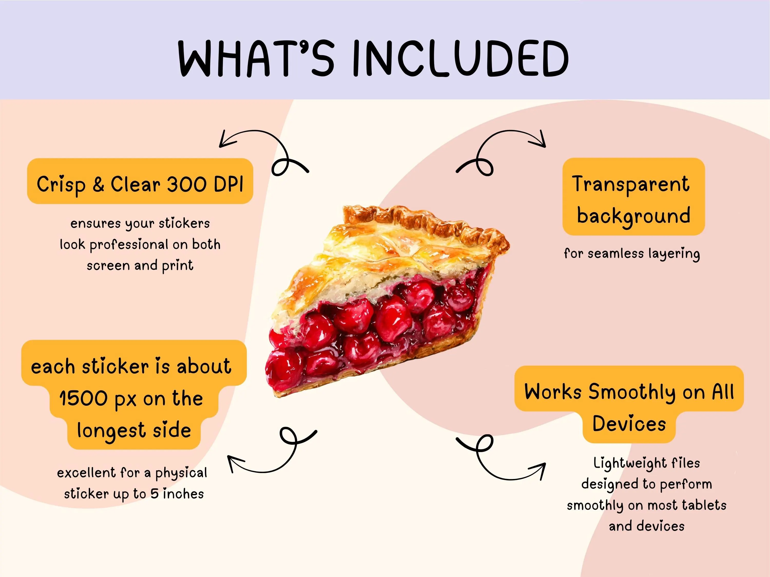 Cute Dessert Digital Sticker Pack | Strawberry & Croissant Food Graphics | Kawaii Recipe Journal Stickers - image 5