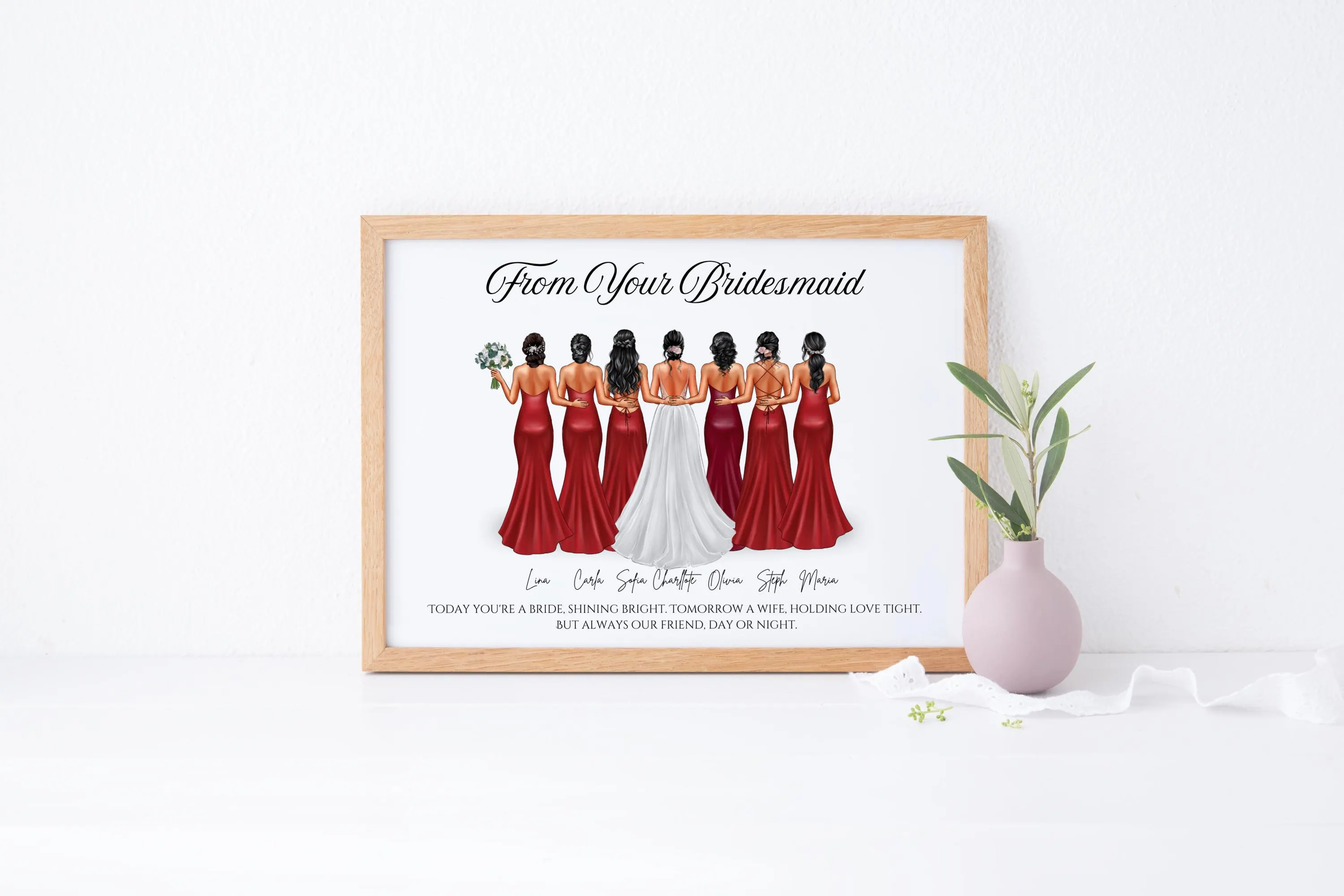 Personalised Gift For Bride From Your Bridesmaid Print Wedding Print, Sister Bride To Be Gift Bride Squad Print Bridesmaid Wedding Proposal - image 3