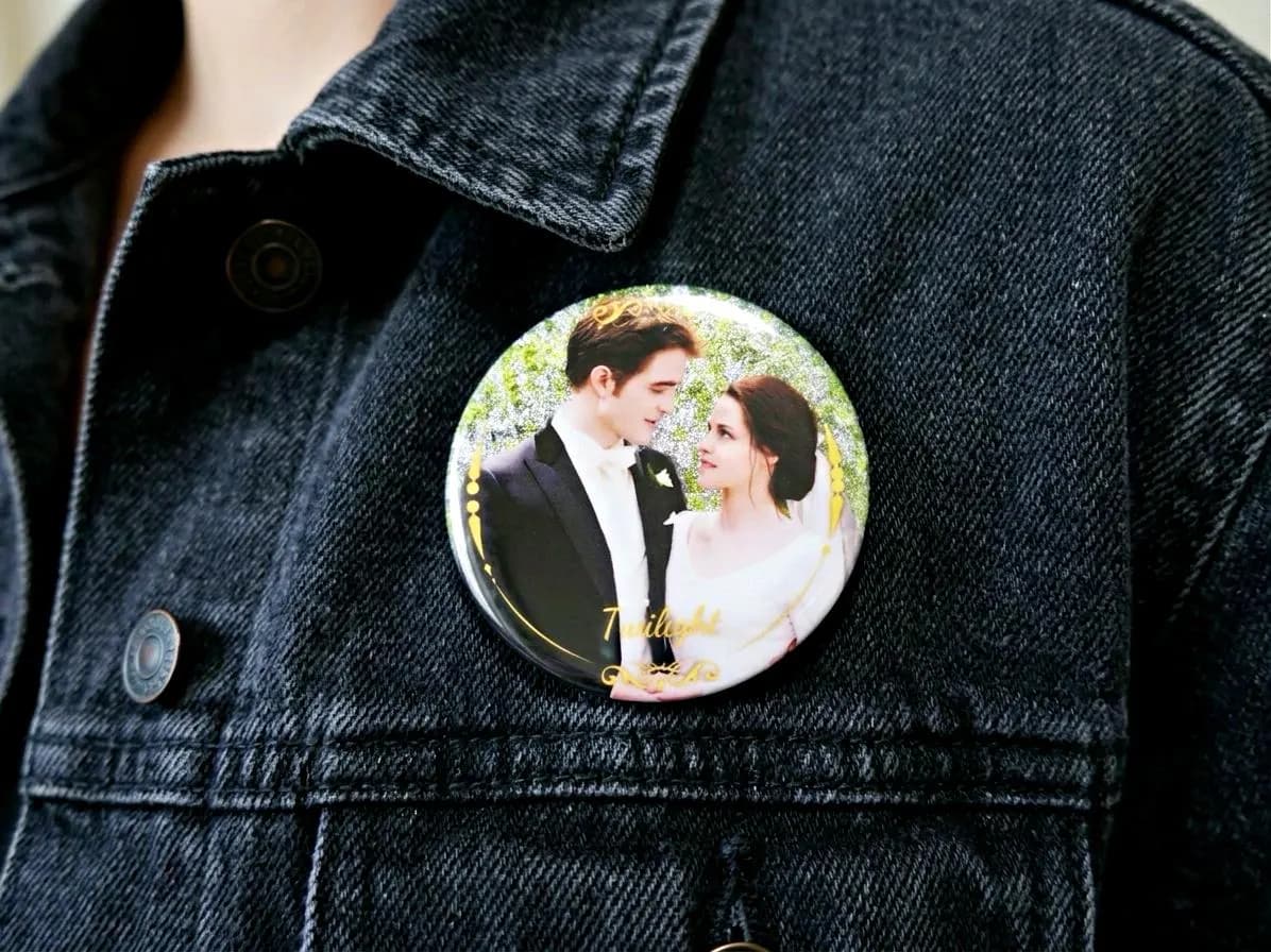 Twilight Pin button / Glossy pearlescent effect / Photo button Pins / tinplate badge / tinplate pins / Tinplate buttons / Button Badge - image 3