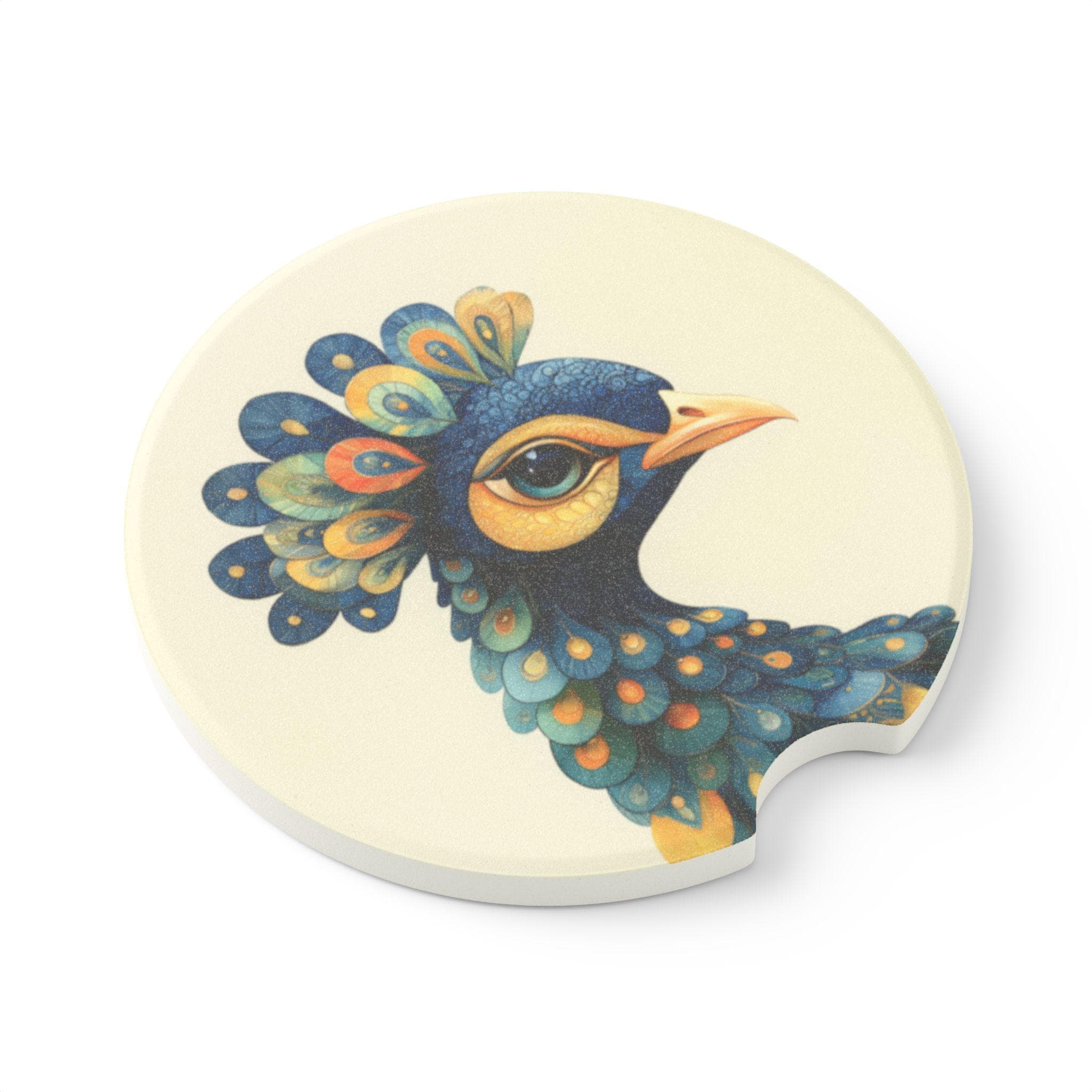 Peacock Soapstone Car Coaster Traditional Bohemian Desi Pakistani Indian Art Cozy Decor Car Accessory Gift Coffee Table Decor Riwaj Art - image 4