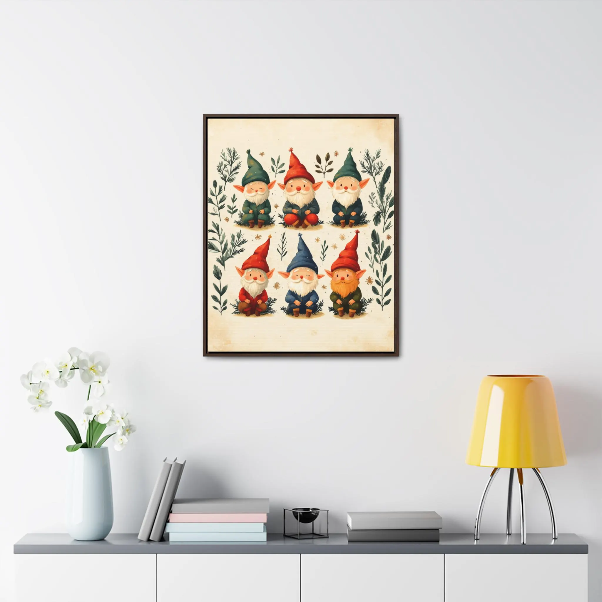 Elves Christmas Wall Art Frame Canvas Holiday Decor Gift Minimalist Still Life Painting Xmas Unique Print Modern Artwork Decoration Tree - image 3