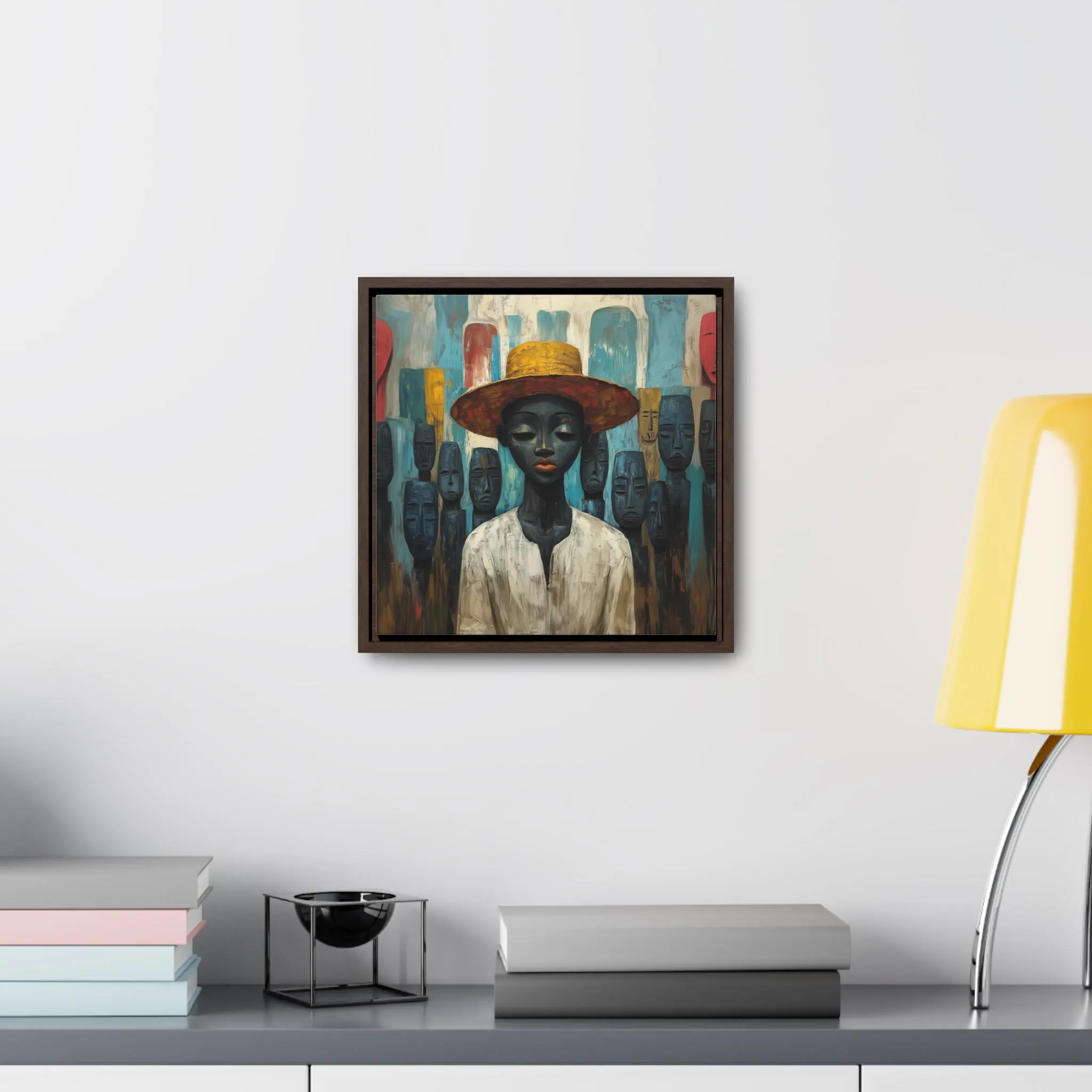 African Man Abstract Framed Art African Lady Painting Afro American Girl Decor African feminine art black history month culture ethnic art - image 4