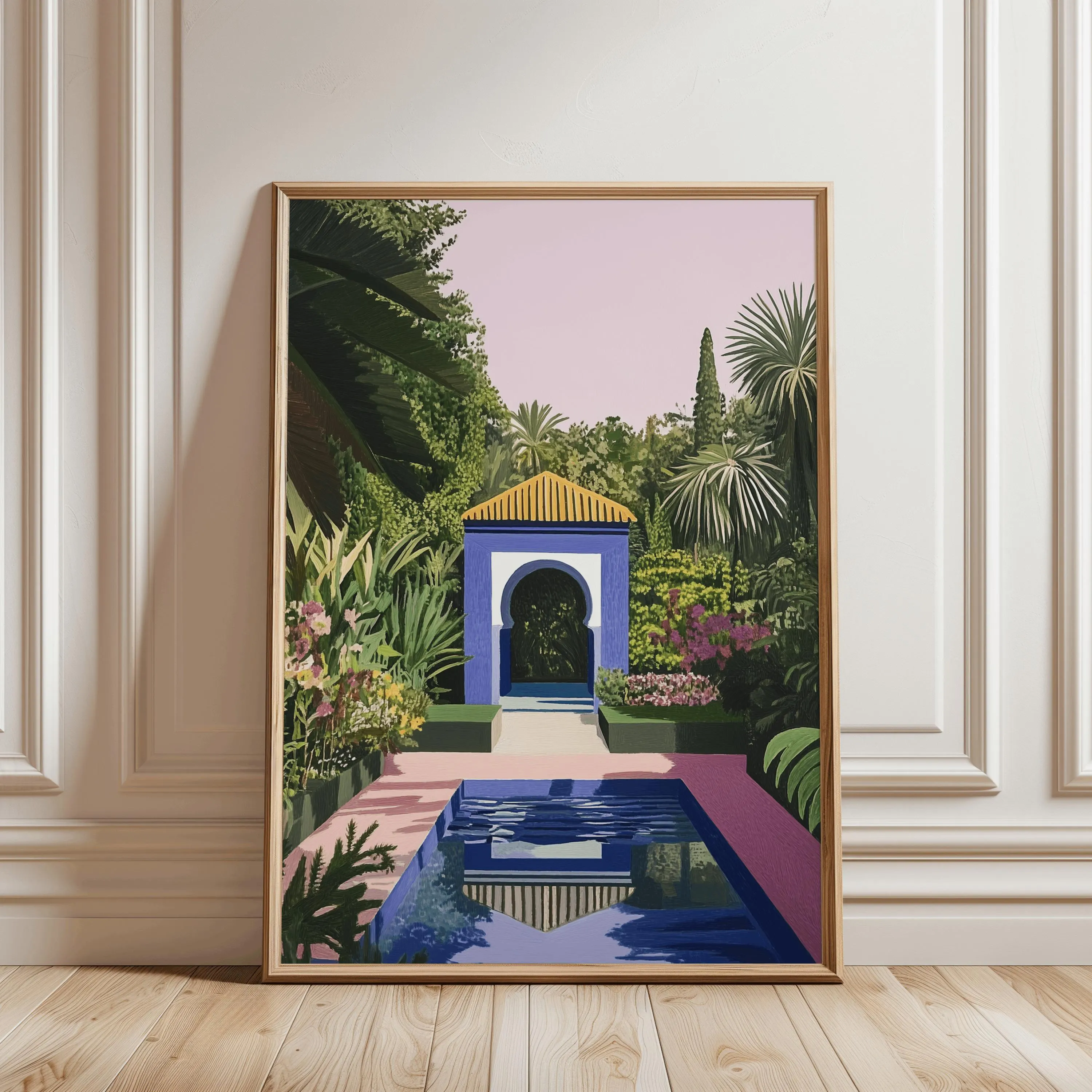 Moroccan Wall Art, Blue Morocco Arch Print, Islamic Architecture, Marrakech Travel Decor