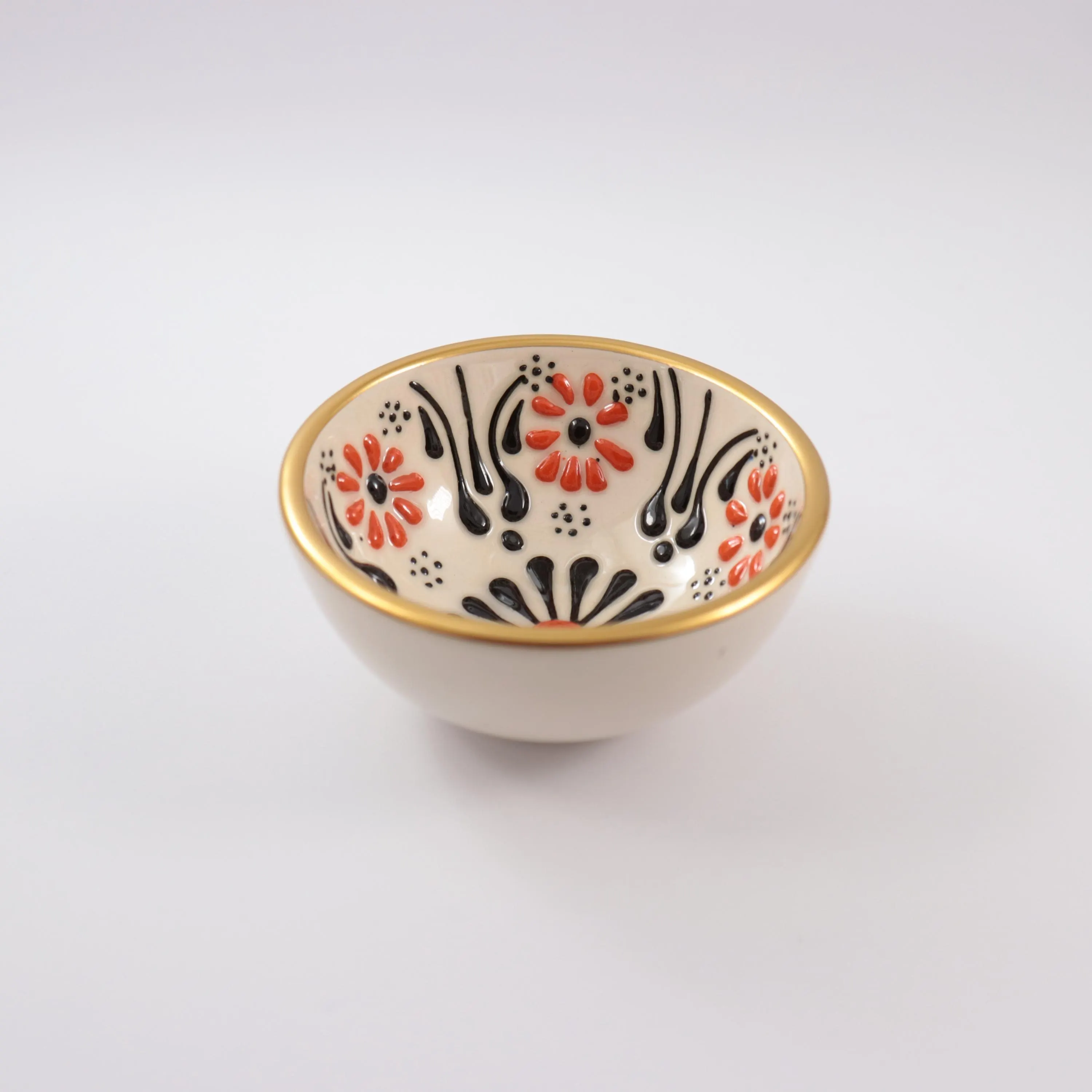 Embossed Pattern Tiny Ceramic Bowl, Turkish Pattern Serving Pot, Handmade Snack Bowl, Decorative Sauce Bowl, Ceramic Art Dish, Salt Cellar - image 4