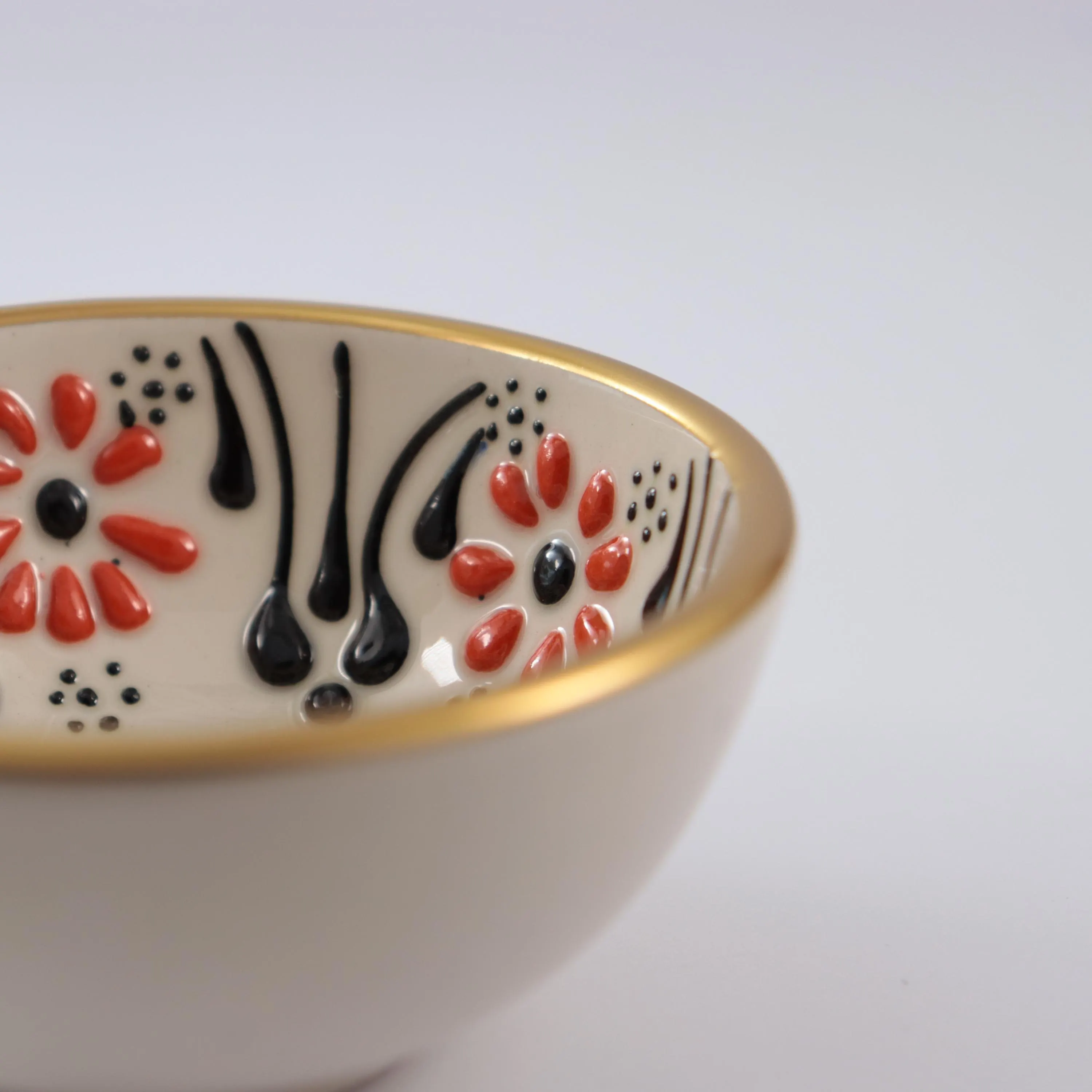 Embossed Pattern Tiny Ceramic Bowl, Turkish Pattern Serving Pot, Handmade Snack Bowl, Decorative Sauce Bowl, Ceramic Art Dish, Salt Cellar - image 3