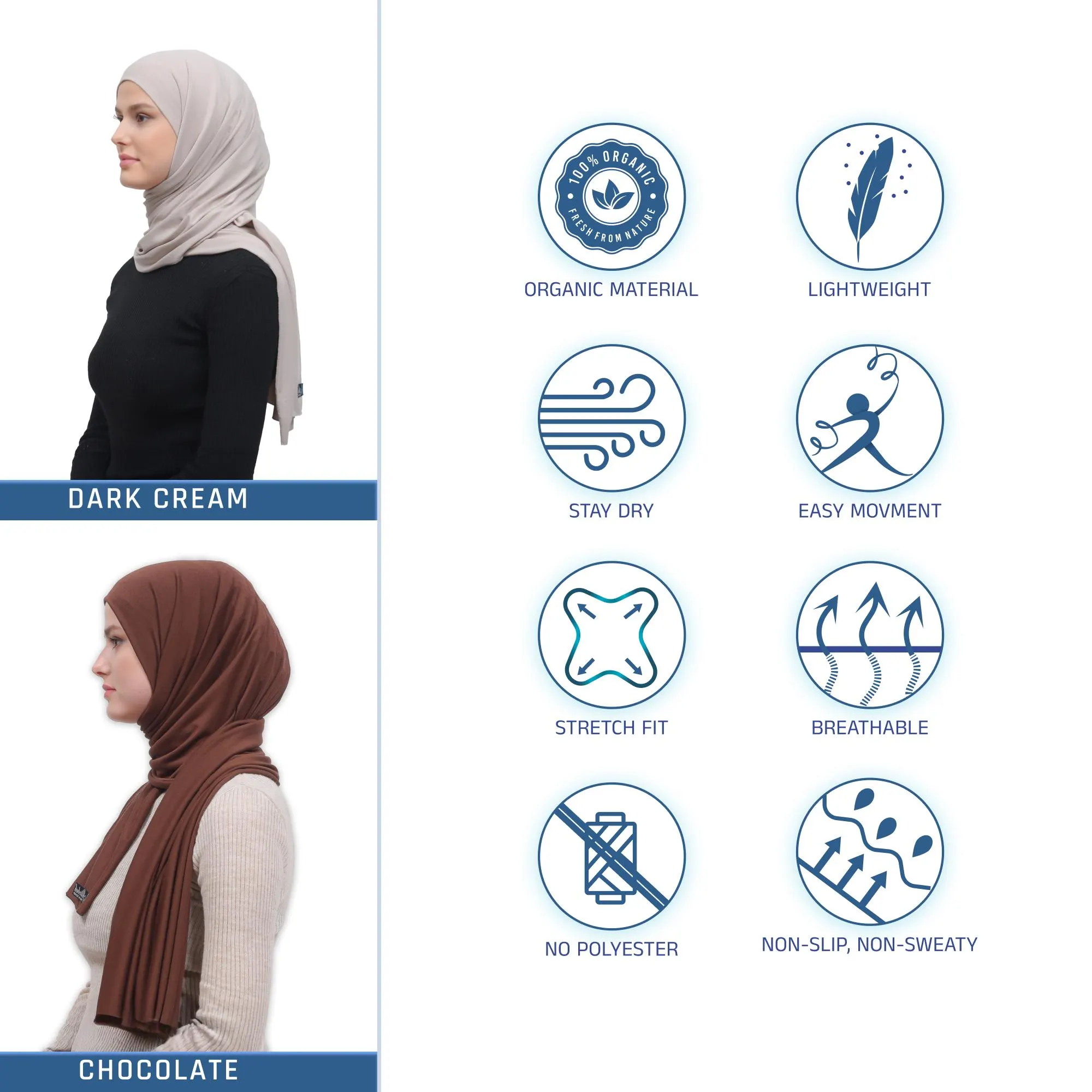 Stretchy Shawl Hijab in Cotton Jersey - Comfy & Stylish - image 5