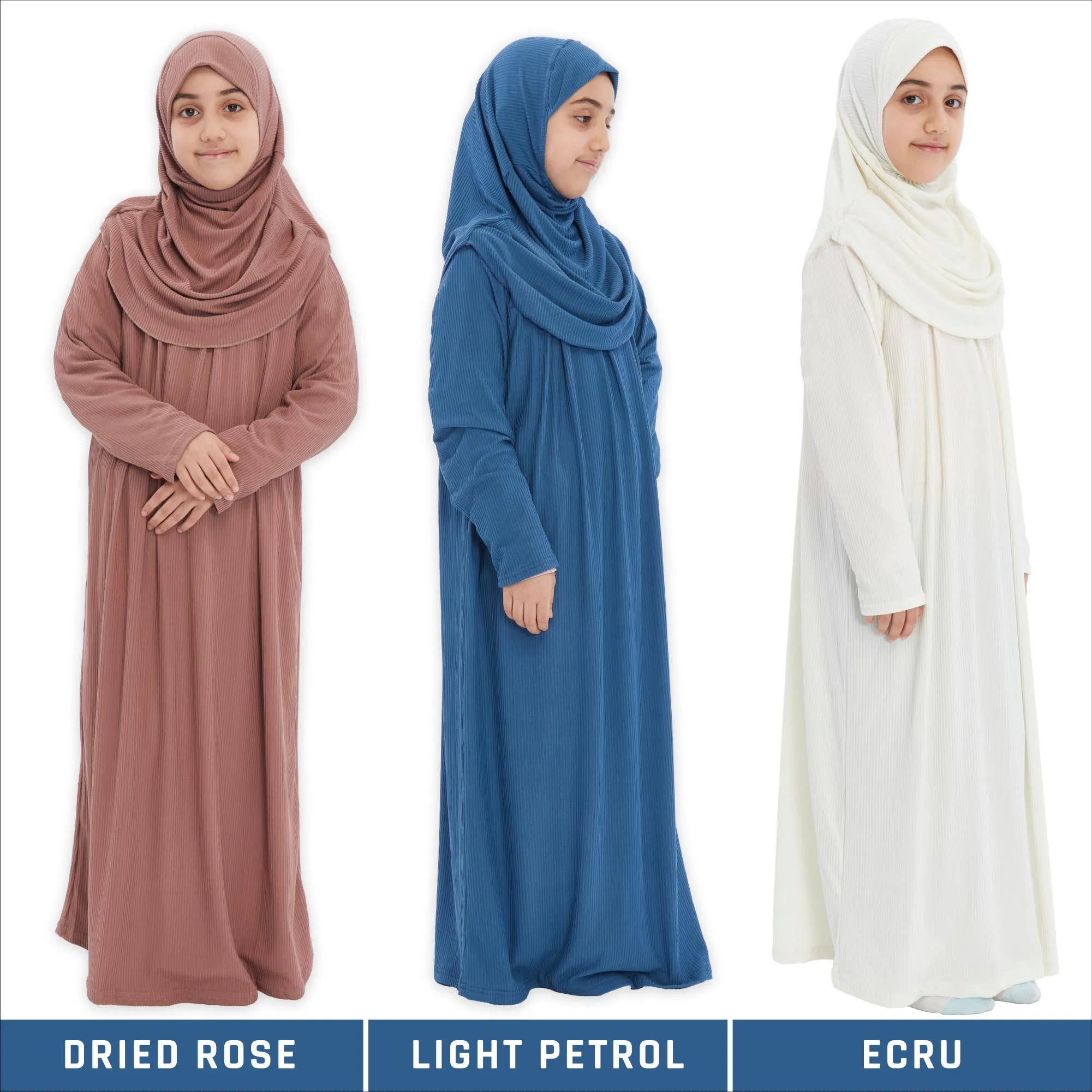 Girls’ Hijab Prayer Dress for (Ages 9-11) | Islamic Salah Outfit with Removable Hijab | Modest Islamic Dress | Prayer Cloth for Kids - image 2