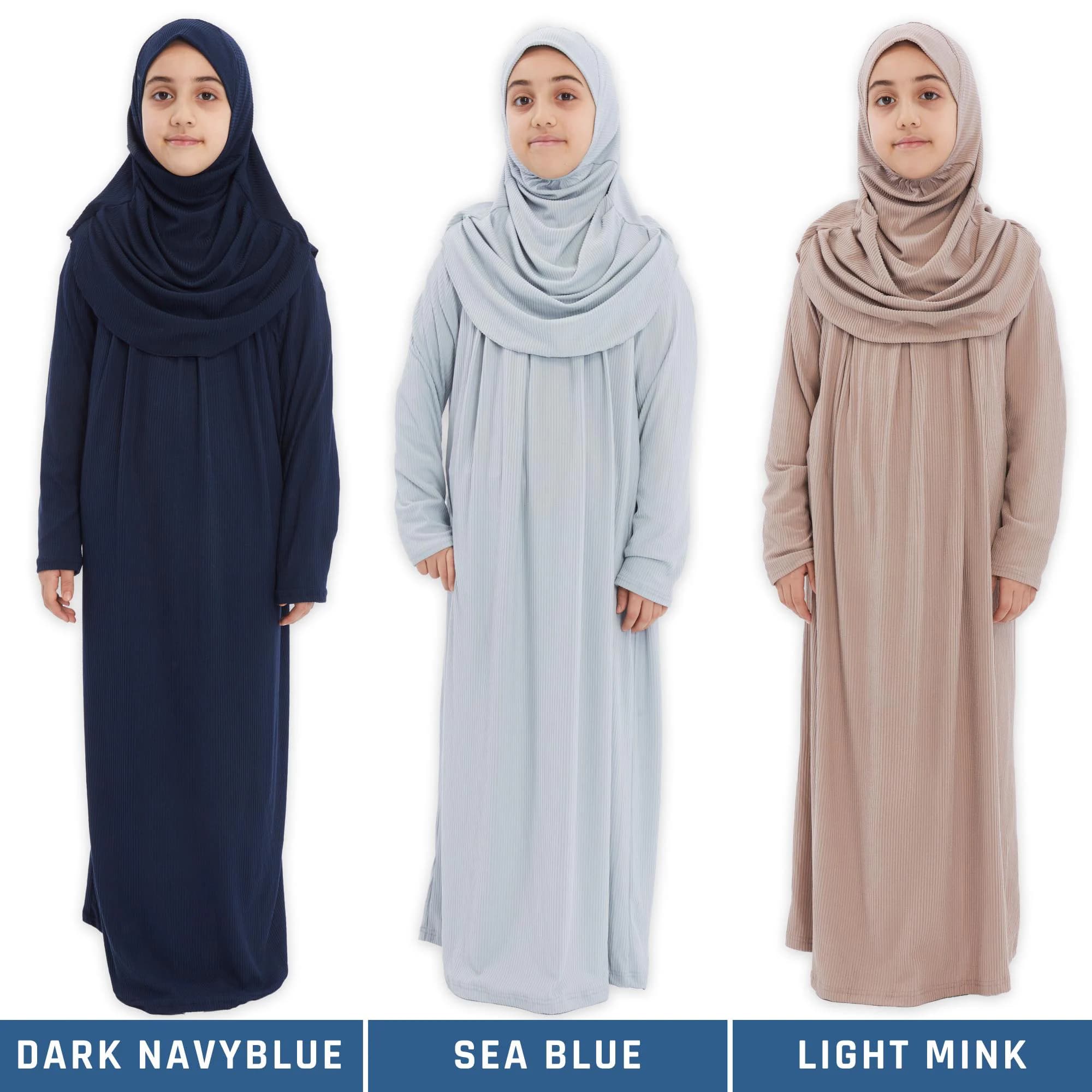 Girls’ Hijab Prayer Dress for (Ages 9-11) | Islamic Salah Outfit with Removable Hijab | Modest Islamic Dress | Prayer Cloth for Kids - image 5