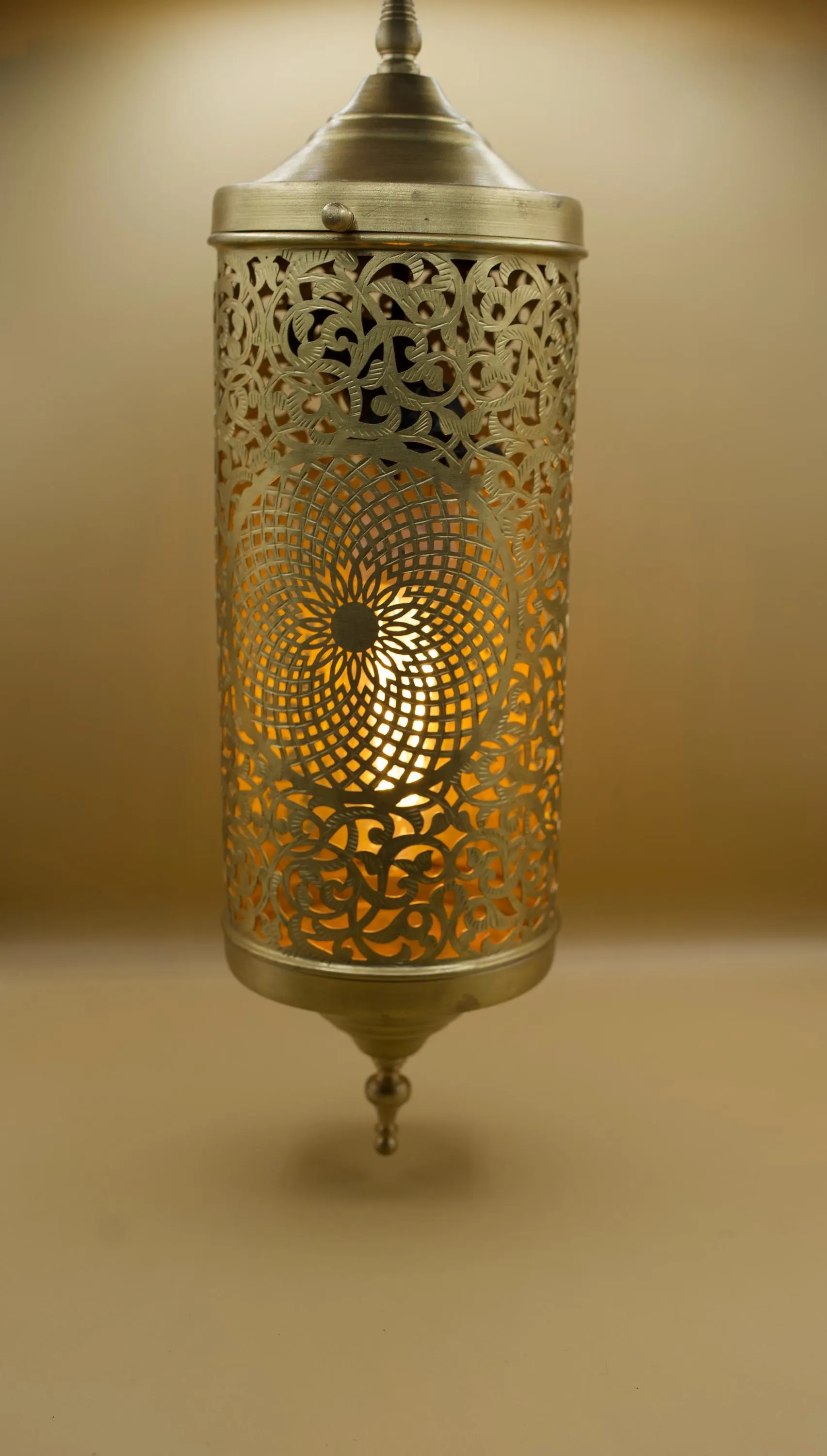 Handcrafted Moroccan Copper Filigree Hanging Lantern (Pair) - image 5