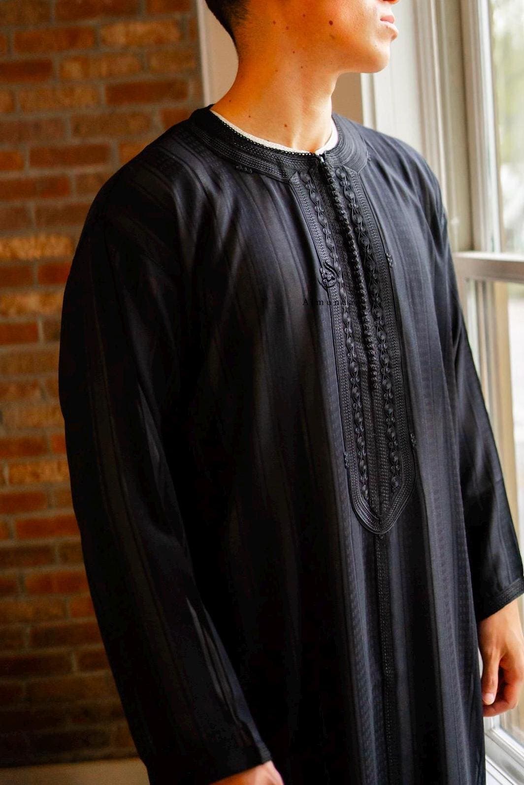 Luxury Moroccan Kaftan Jabadoor: Men's Wedding Thobe (2 Pieces)