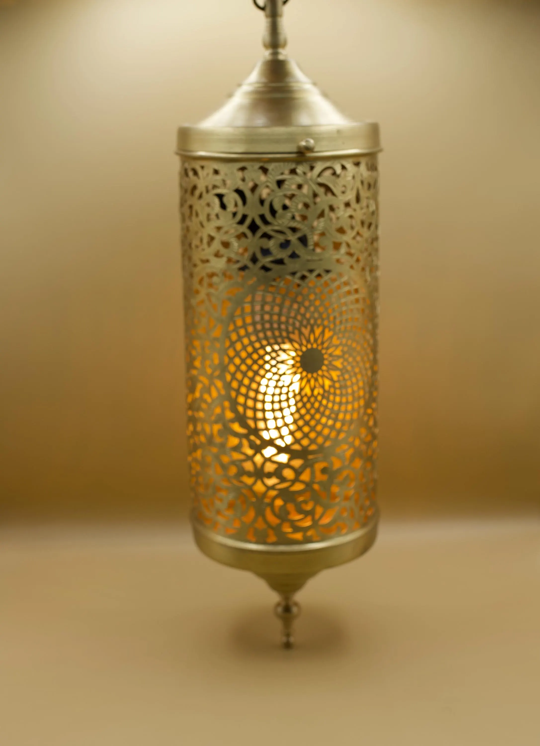 Handcrafted Moroccan Copper Filigree Hanging Lantern (Pair) - image 4