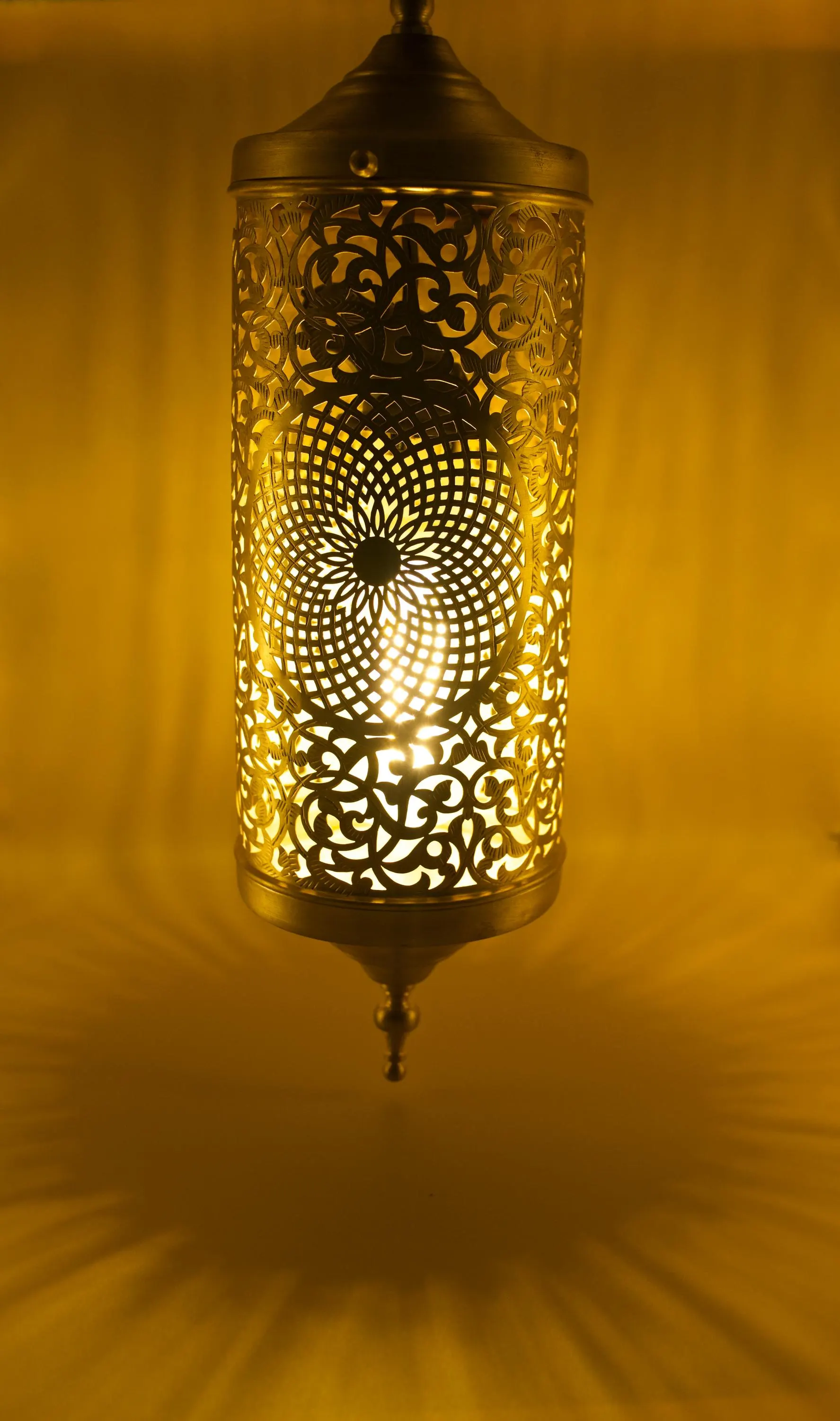 Handcrafted Moroccan Copper Filigree Hanging Lantern (Pair) - image 3